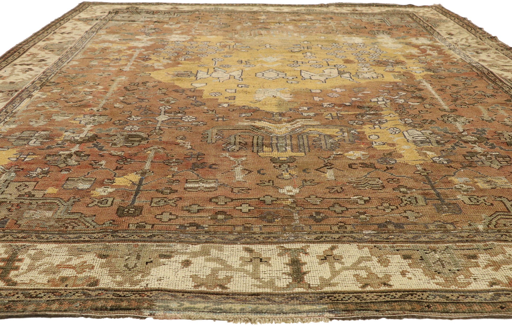 10 x 13 Antique Turkish Oushak Rug 50763