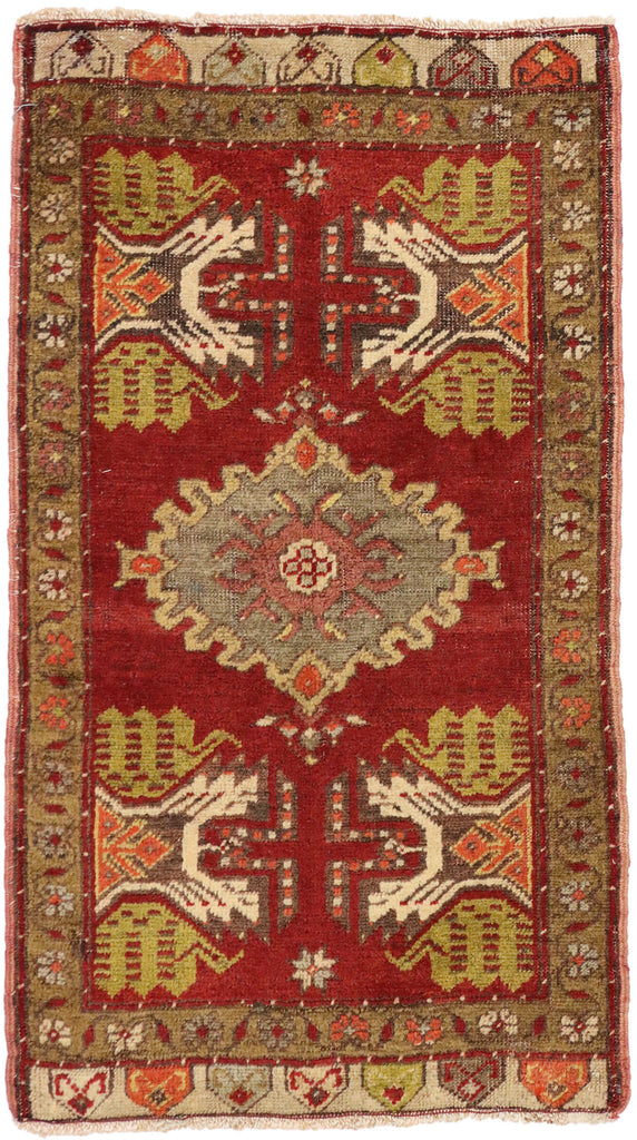 2 x 3 Vintage Turkish Yazdak Rug 50783