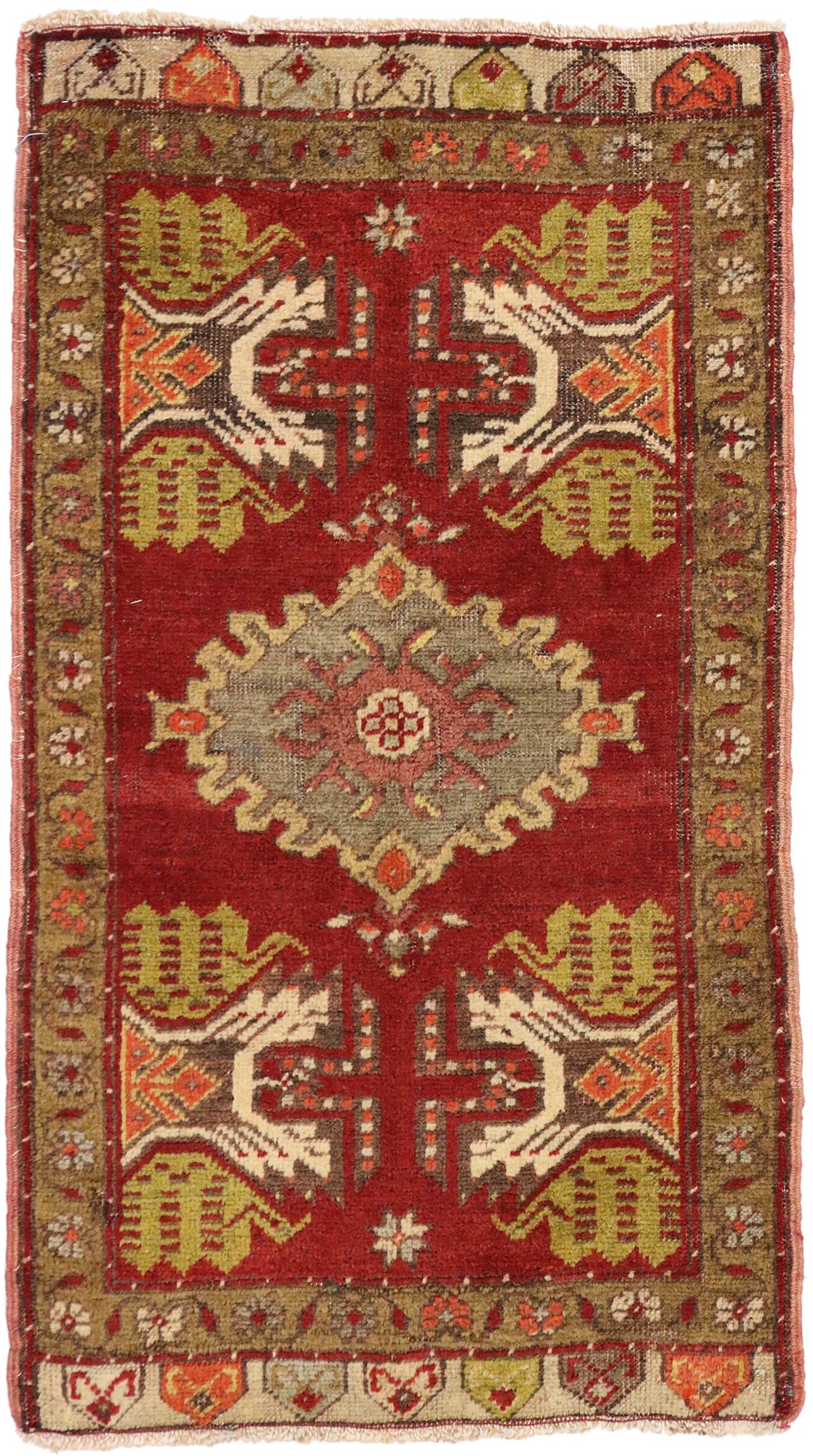 2 x 3 Vintage Turkish Yazdak Rug 50783