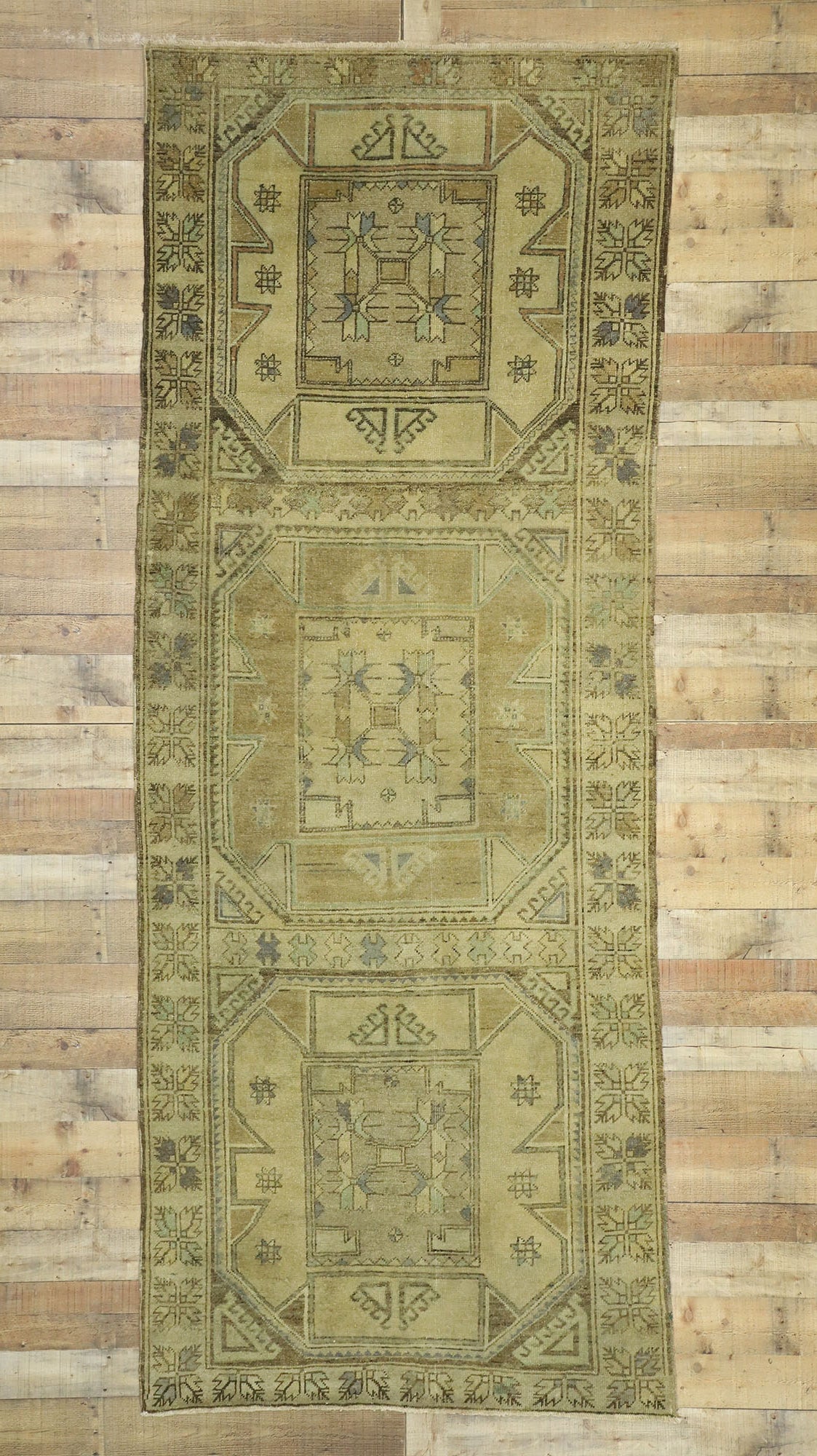 4 x 11 Vintage Turkish Oushak Rug 50828