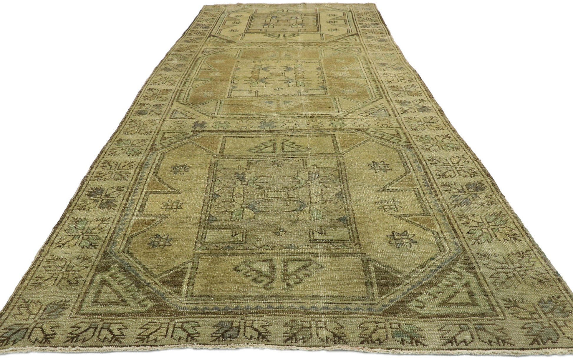 4 x 11 Vintage Turkish Oushak Rug 50828