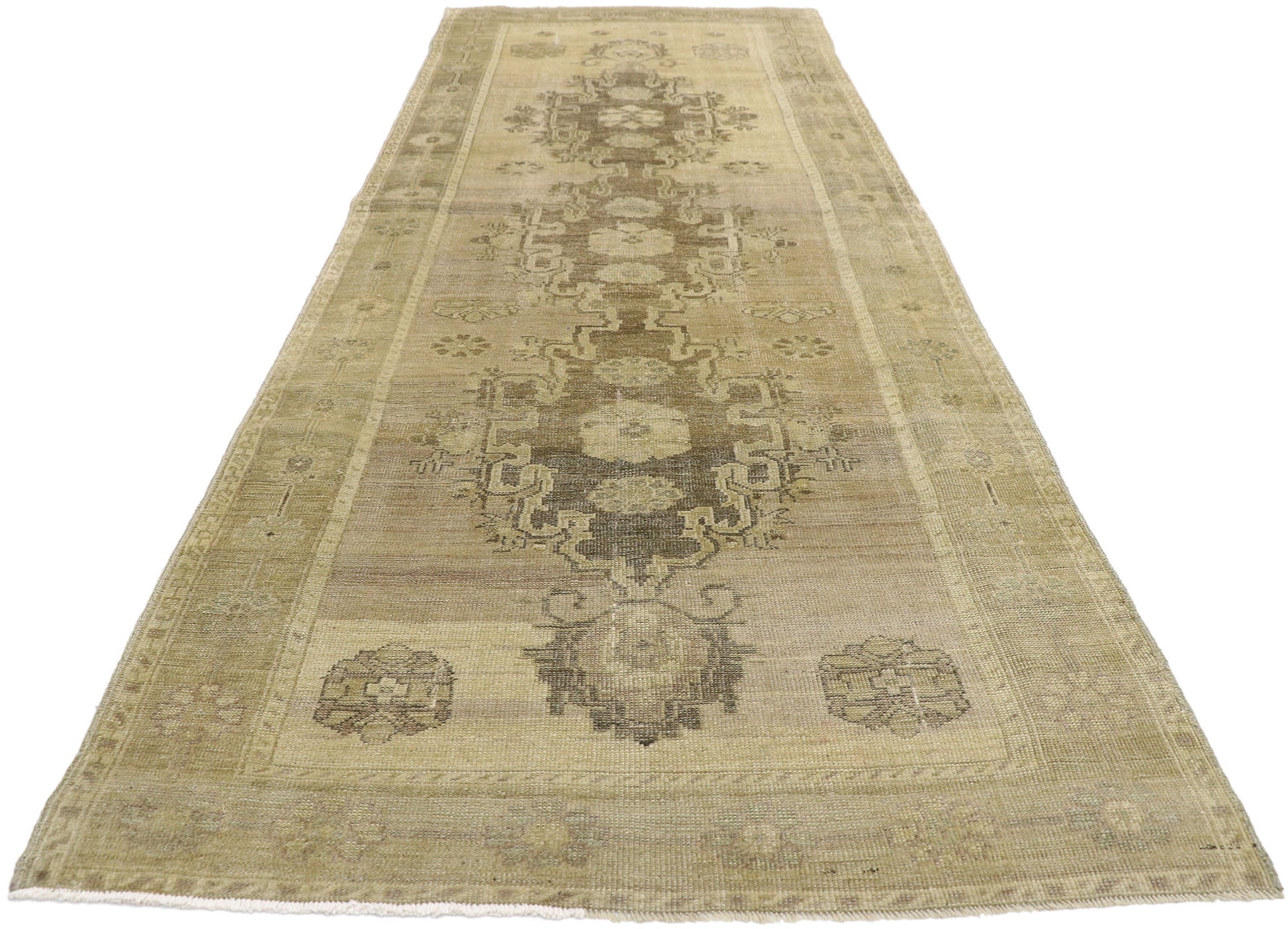 3 x 9 Vintage Turkish Oushak Rug 50838