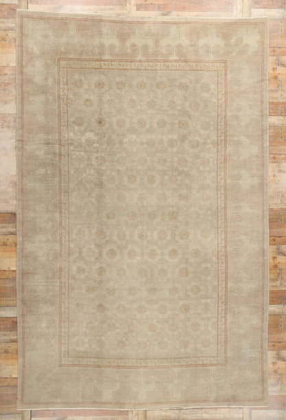 10 x 15 Vintage Muted Turkish Oushak Rug 50866