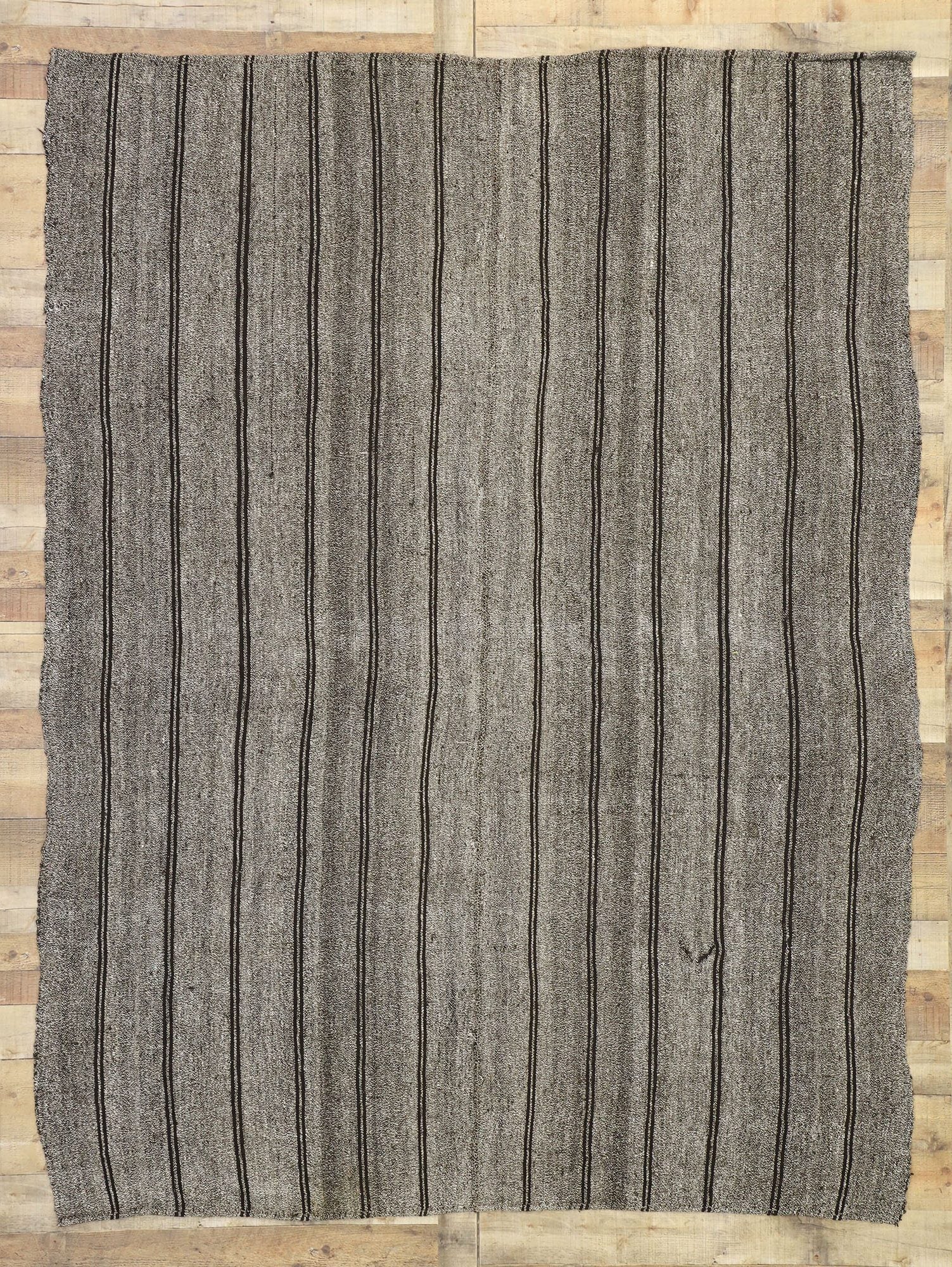 7 x 9 Vintage Turkish Striped Kilim Rug 50898