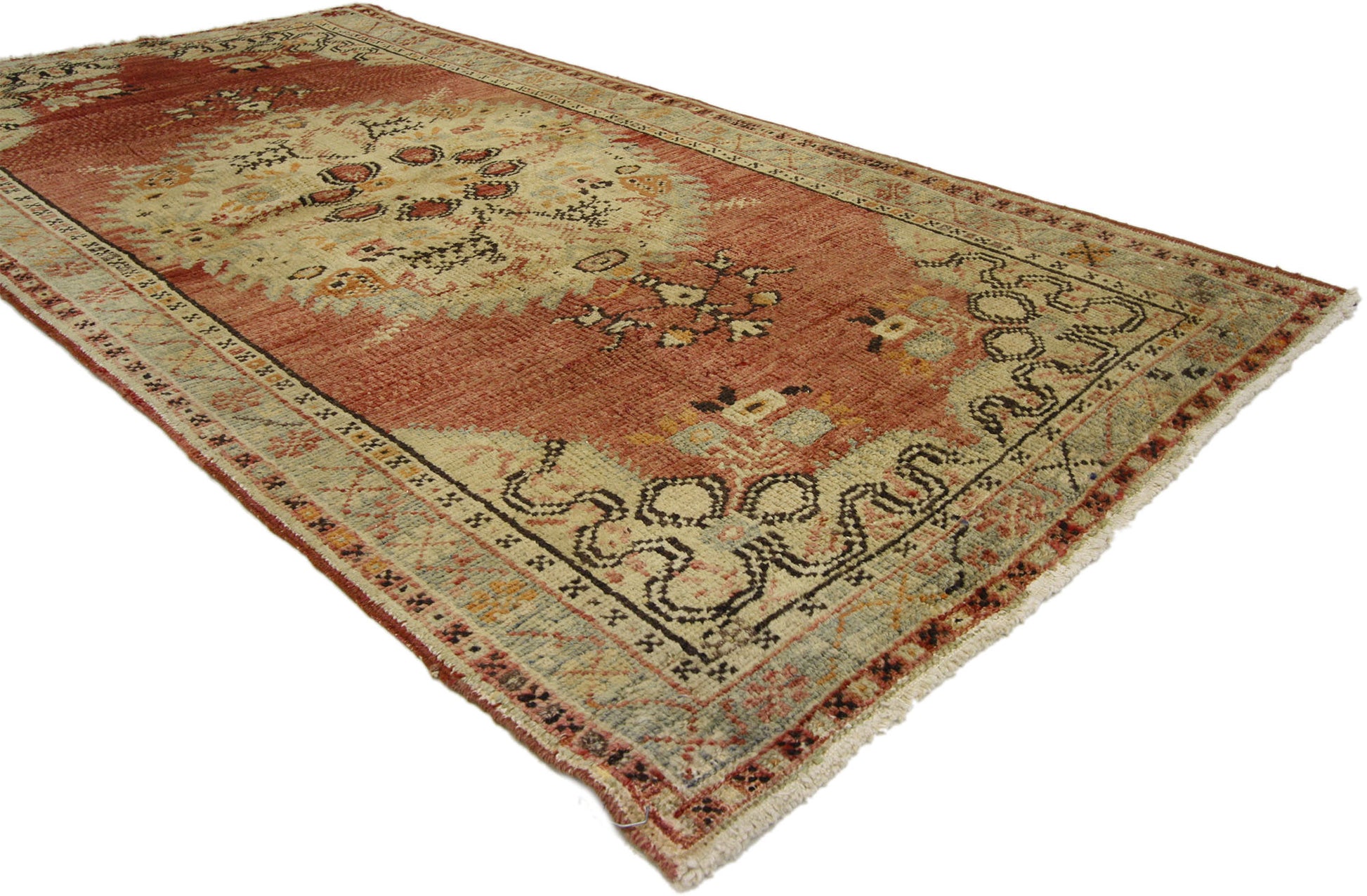 3 x 6 Vintage Turkish Oushak Rug 50911