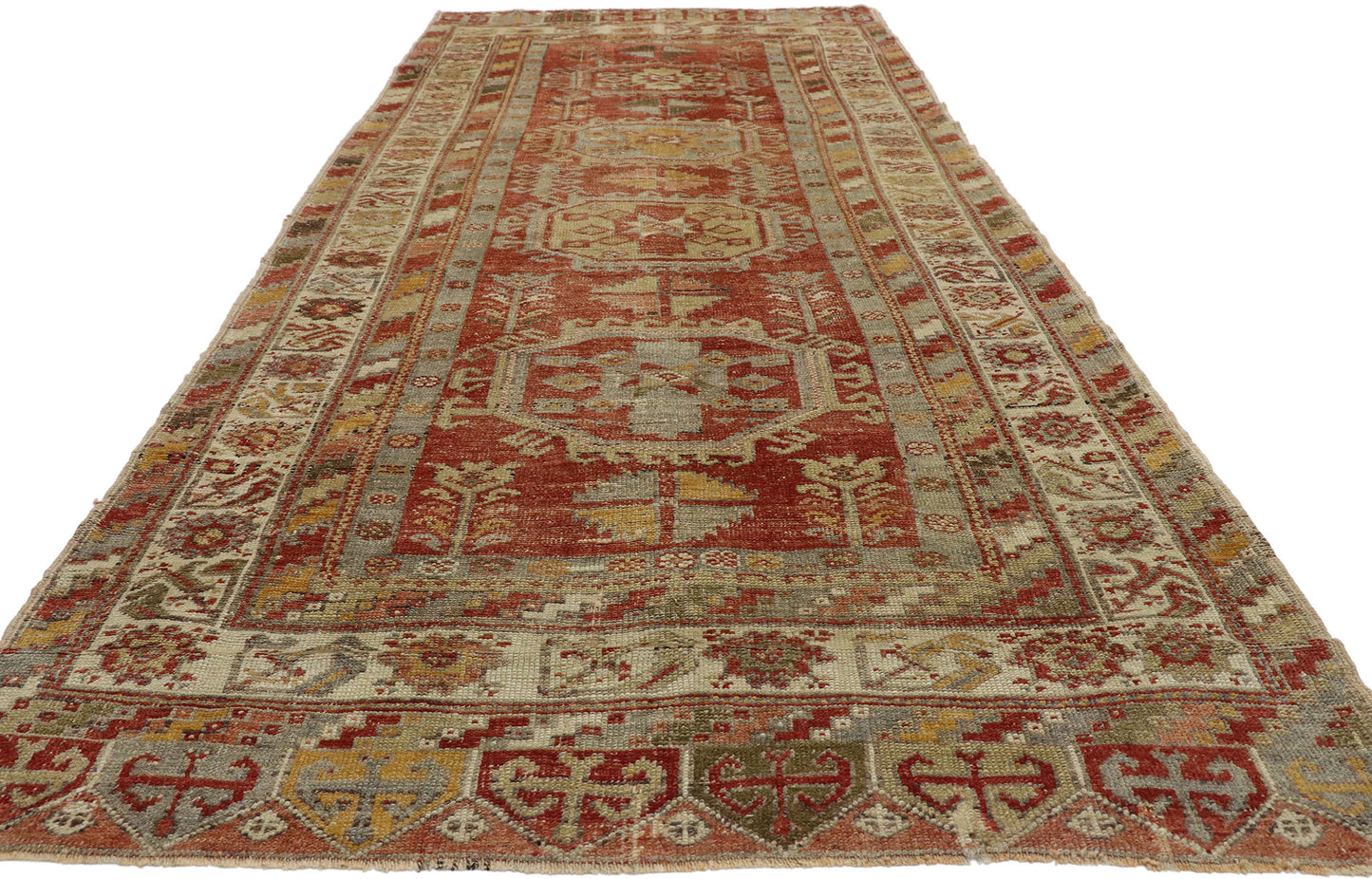 5 x 11 Vintage Turkish Oushak Rug 50912