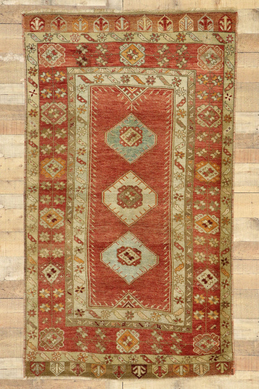 4 x 7 Vintage Turkish Oushak Rug 50916