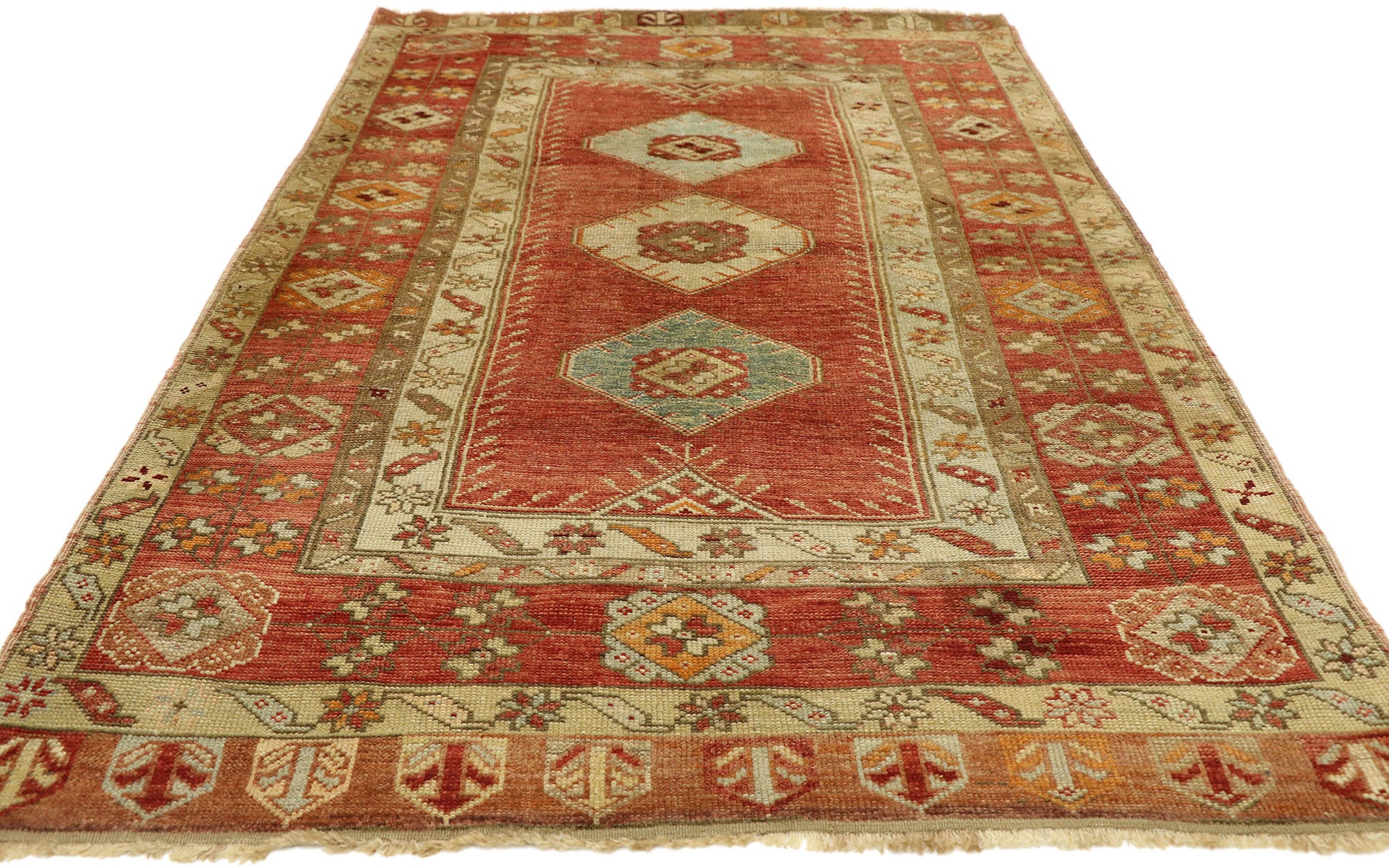 4 x 7 Vintage Turkish Oushak Rug 50916