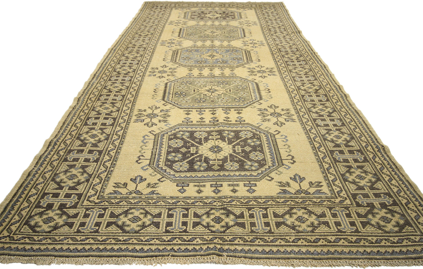 5 x 12 Vintage Turkish Oushak Rug 50921