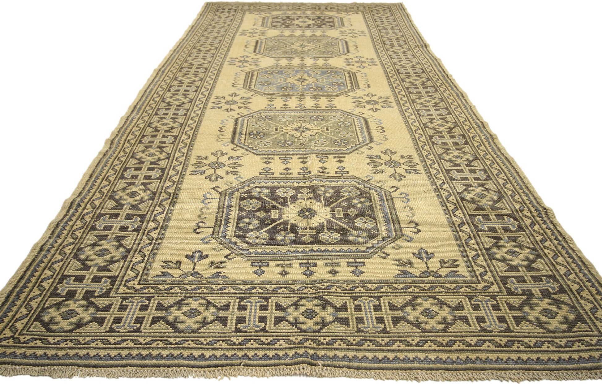 5 x 12 Vintage Turkish Oushak Rug 50921