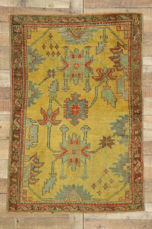 3 x 4 Vintage Turkish Oushak Rug 50933