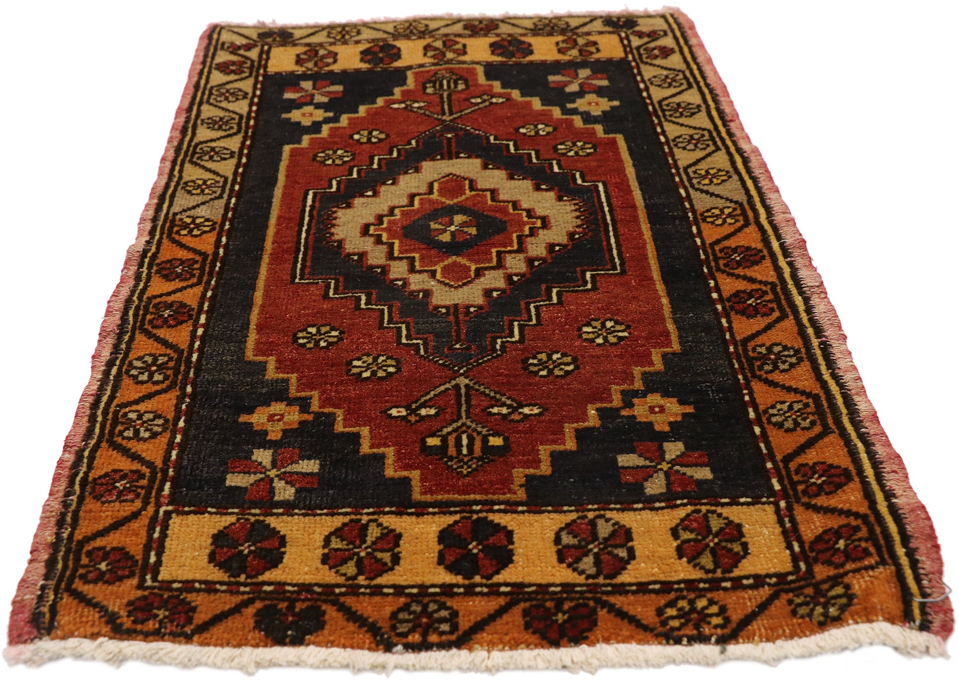 2 x 3 Vintage Turkish Yastik Rug 50935