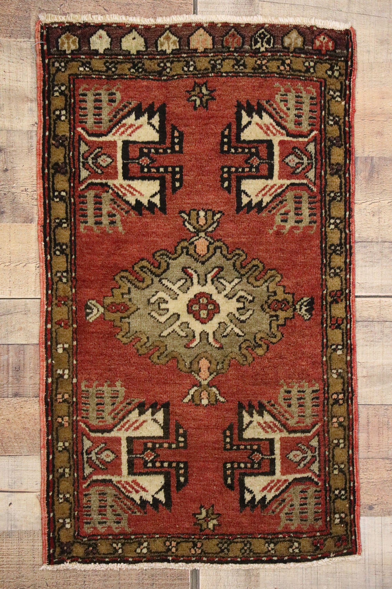 2 x 3 Vintage Turkish Yastik Rug 50939