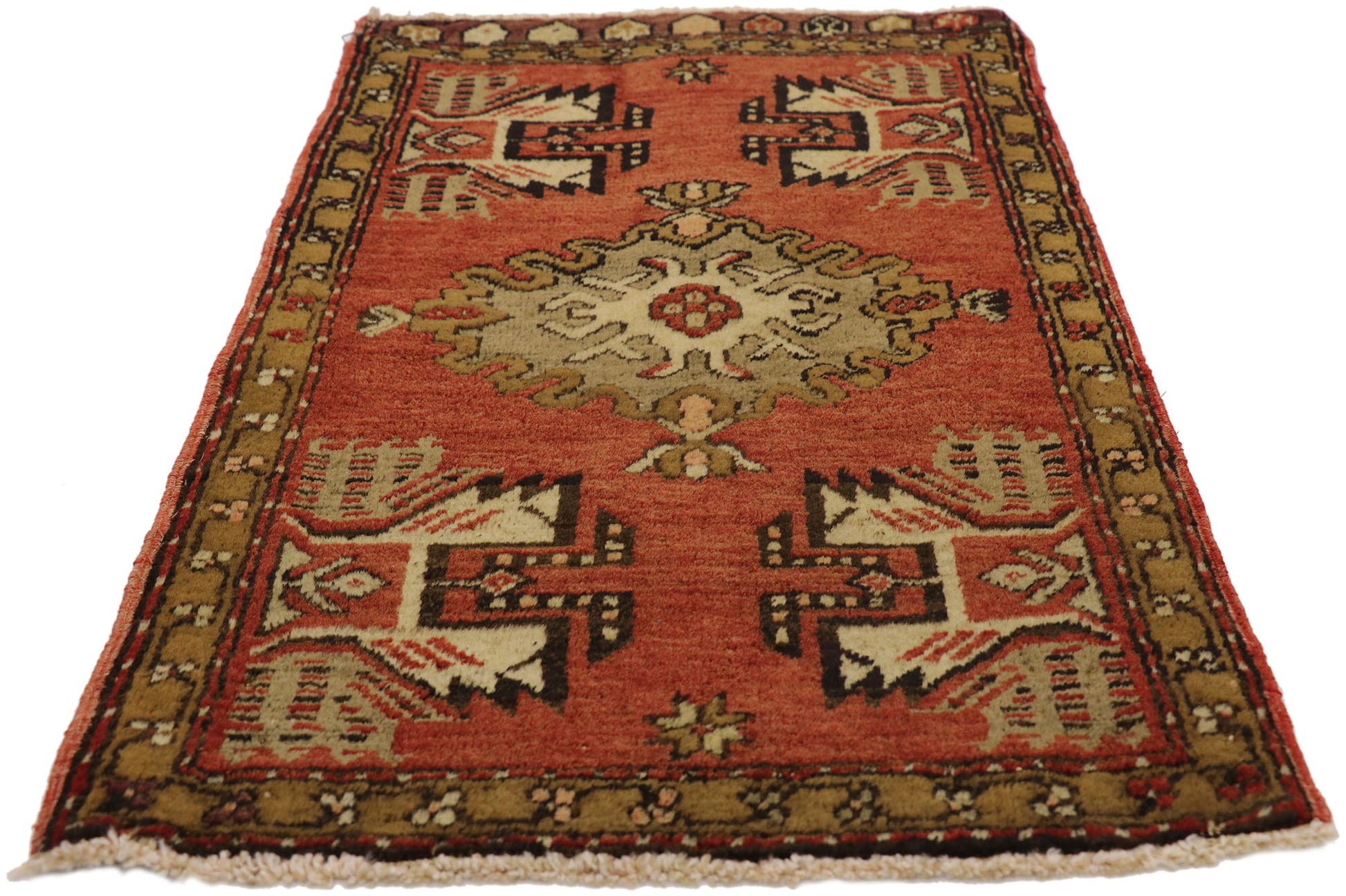 2 x 3 Vintage Turkish Yastik Rug 50939