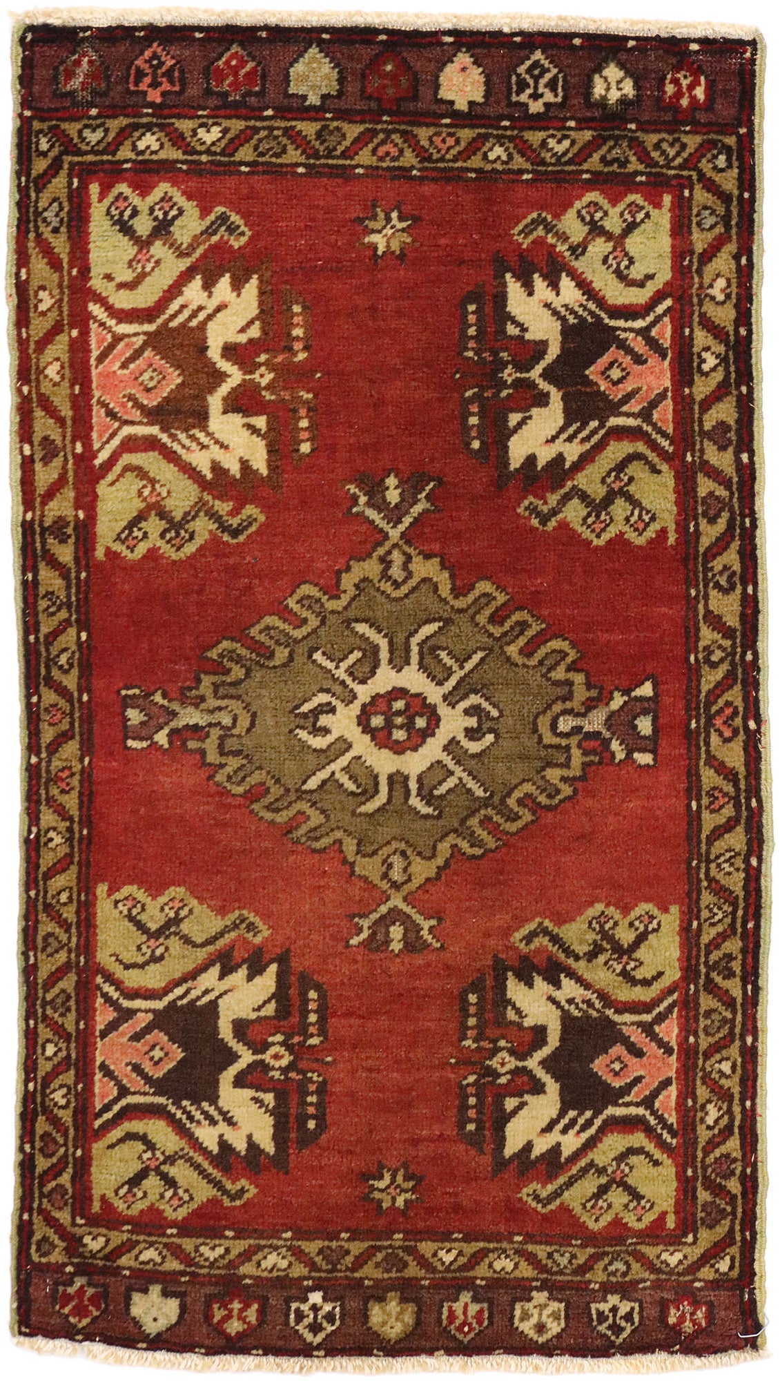 2 x 3 Vintage Turkish Yastik Rug 50956