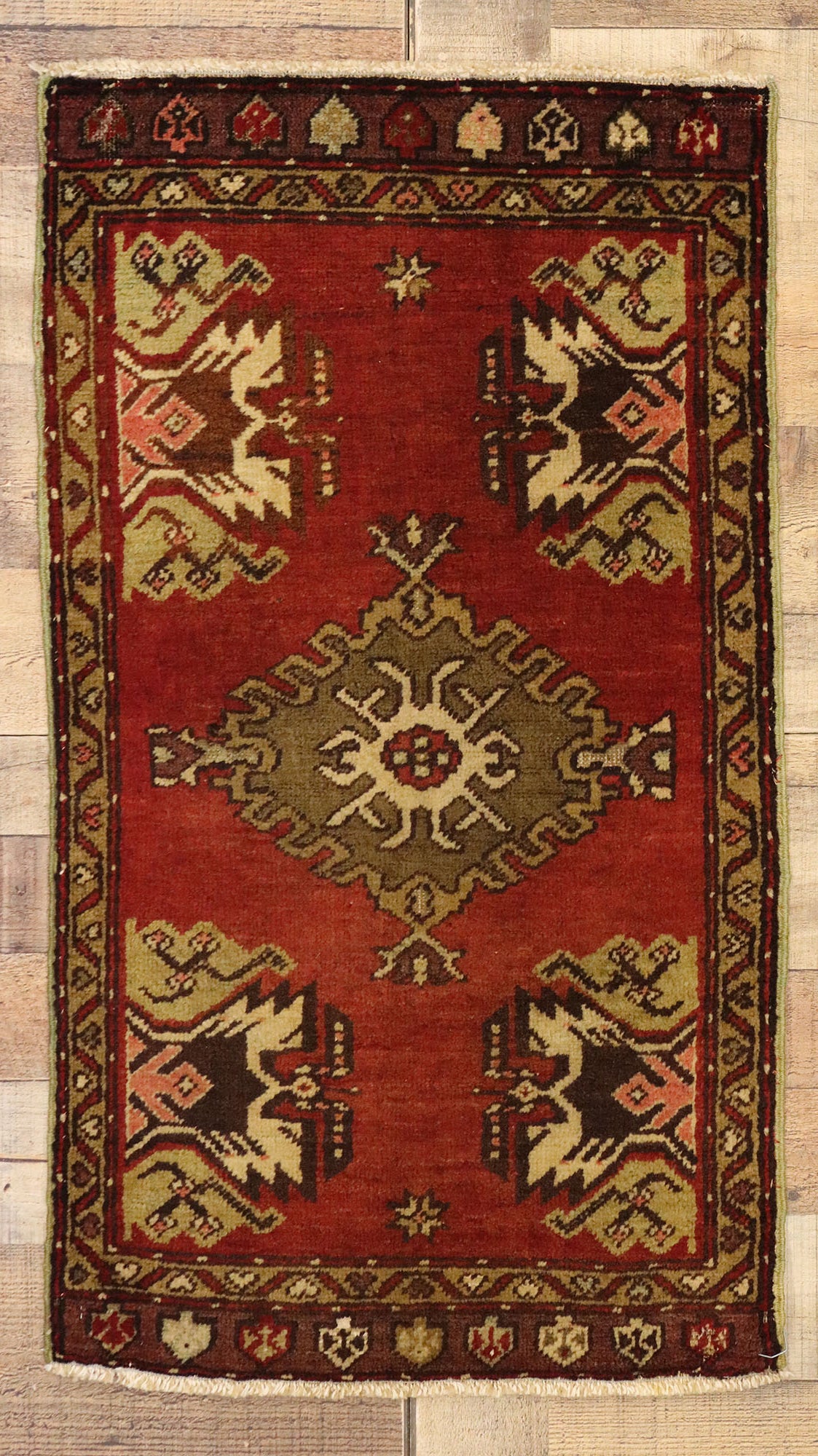 2 x 3 Vintage Turkish Yastik Rug 50956