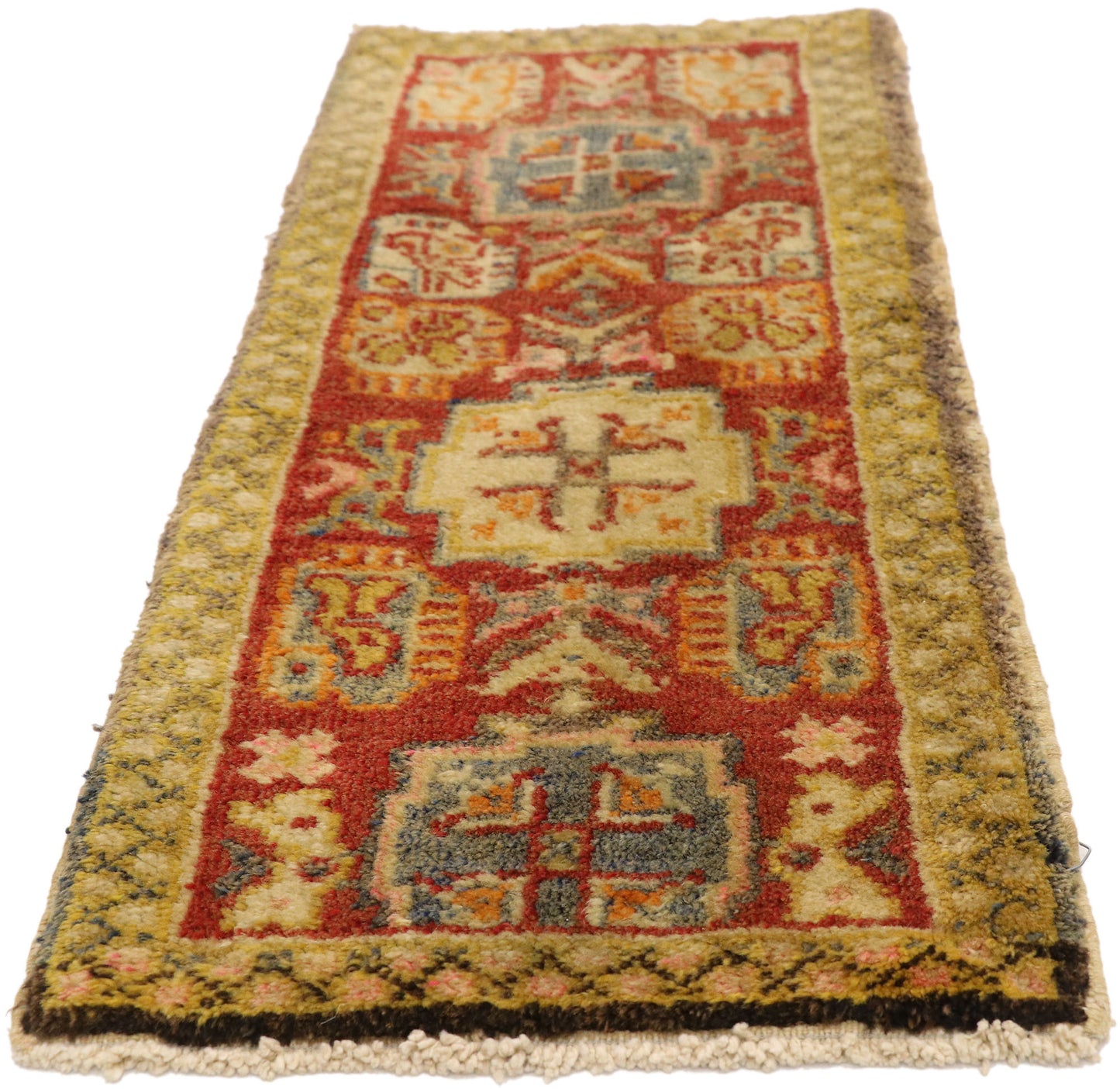 1 x 3 Vintage Turkish Yastik Rug 50979