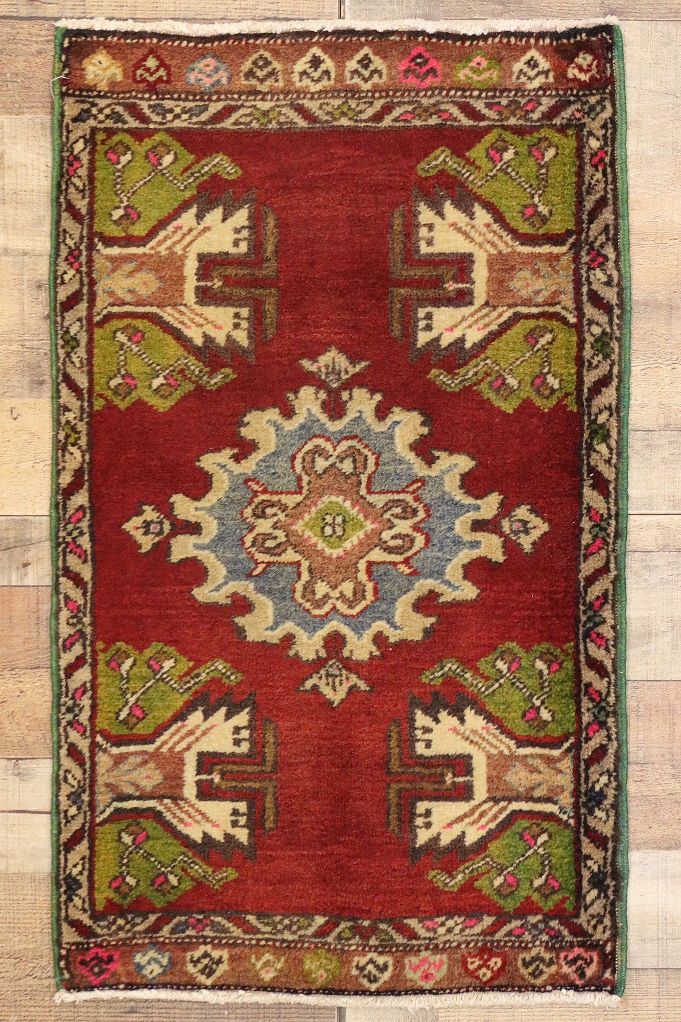 2 x 3 Vintage Turkish Yastik Rug 50980