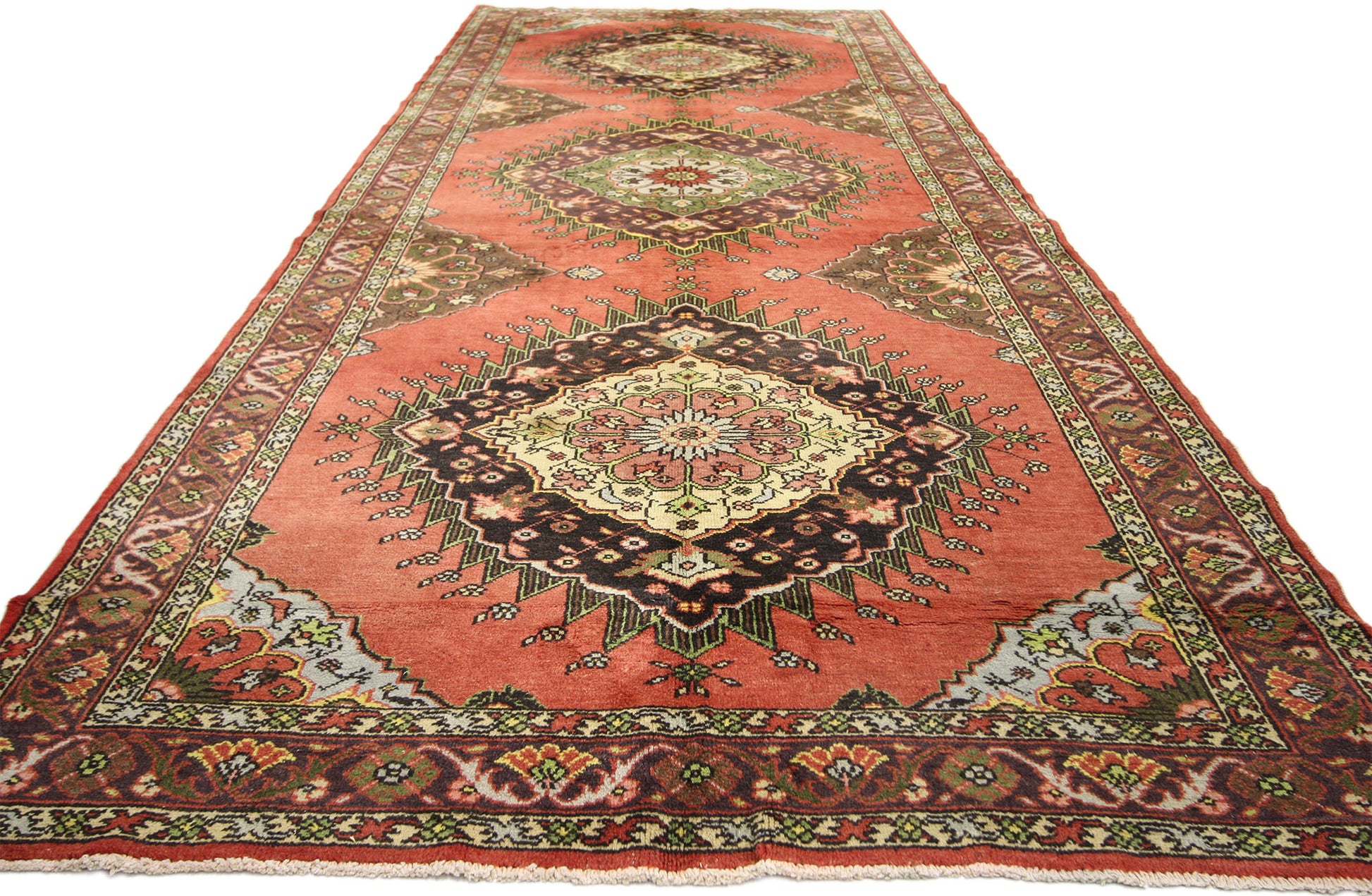 5 x 13 Vintage Turkish Oushak Rug 50985