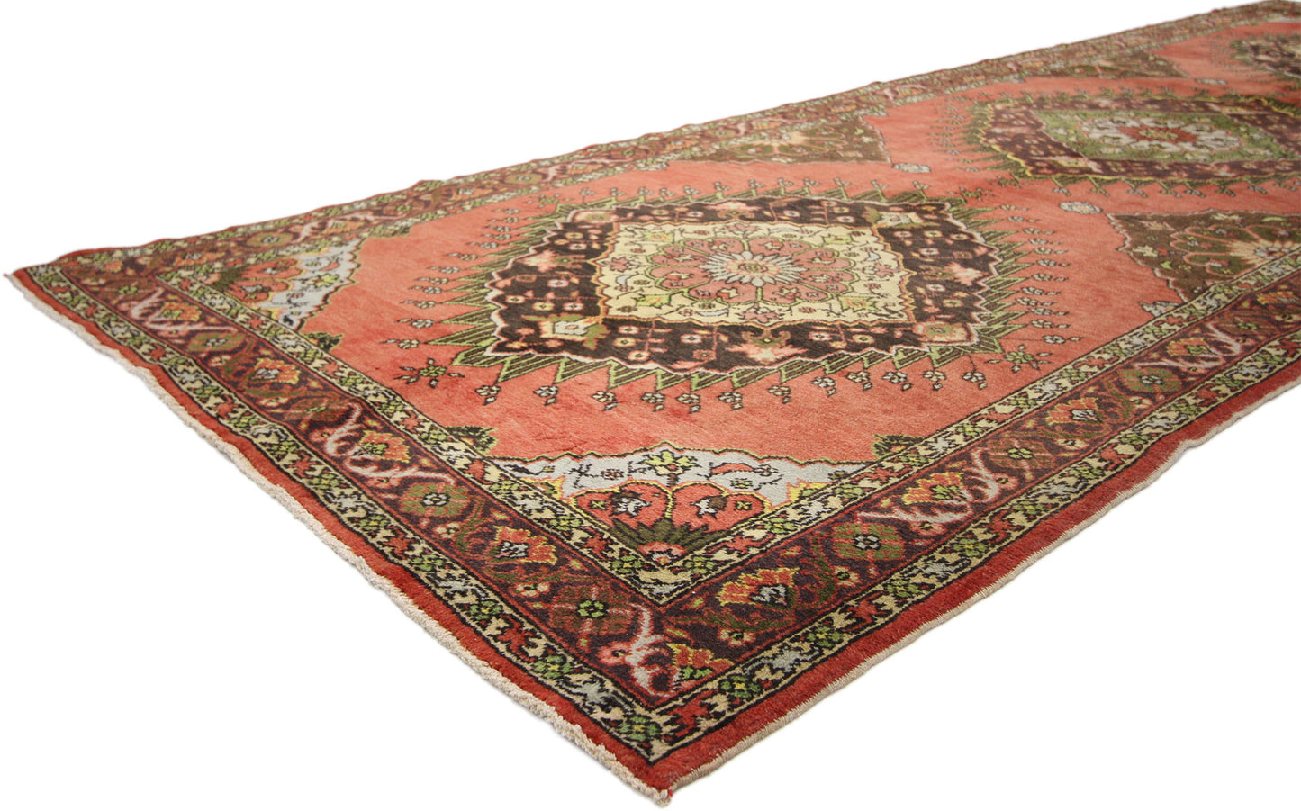 5 x 14 Vintage Turkish Oushak Rug 50986