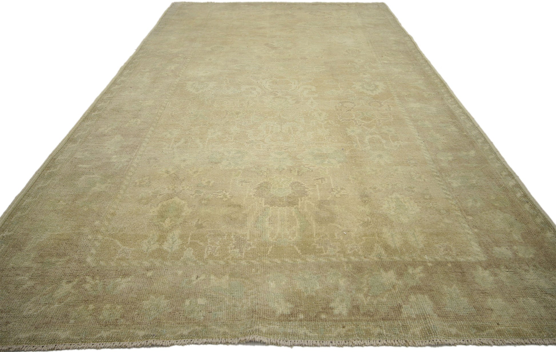 5 x 10 Vintage Turkish Oushak Rug 50993