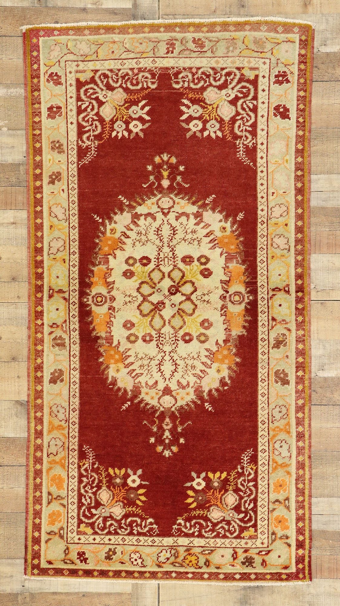 3 x 6 Vintage Turkish Oushak Rug 50996