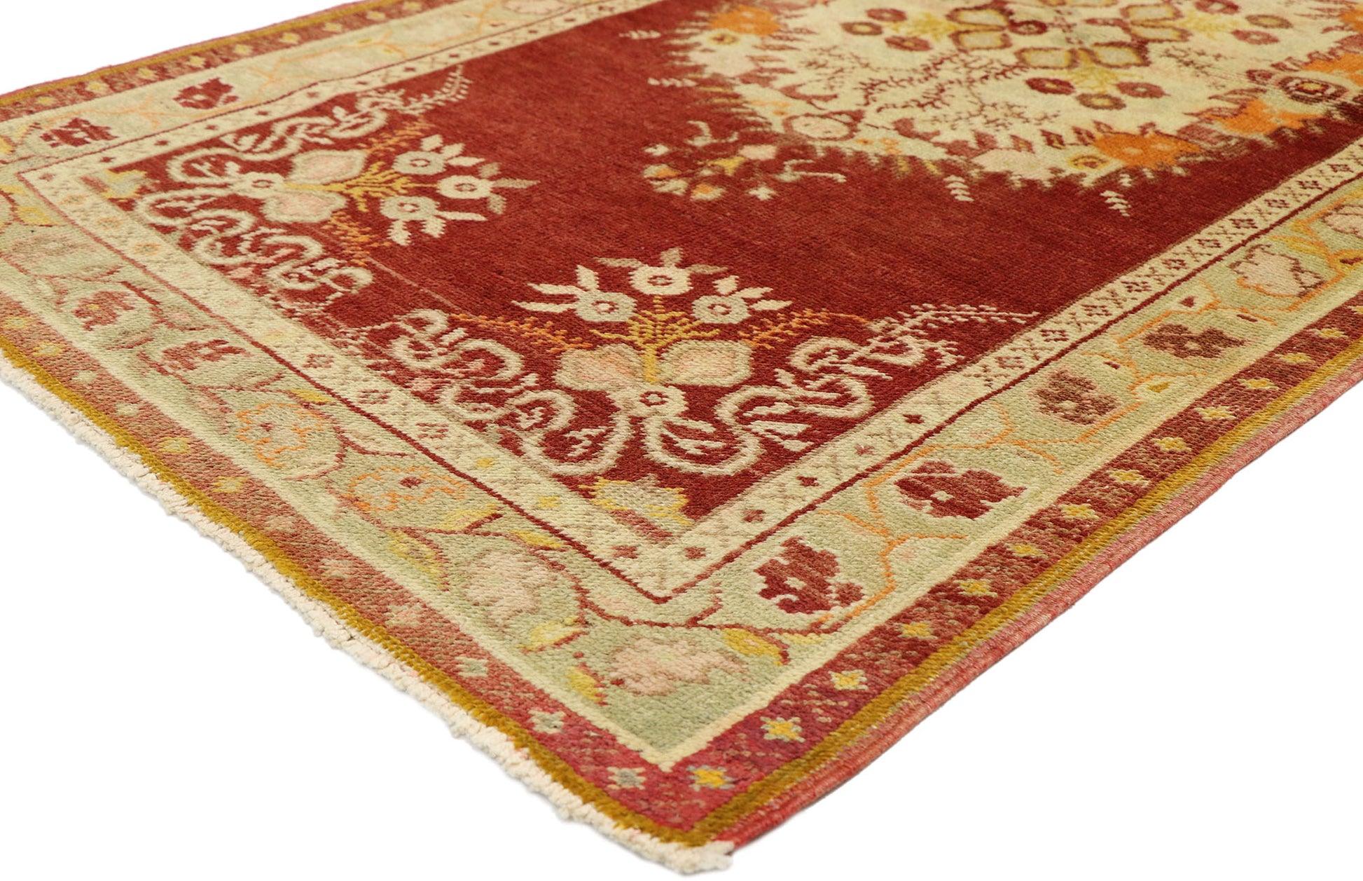 3 x 6 Vintage Turkish Oushak Rug 50996