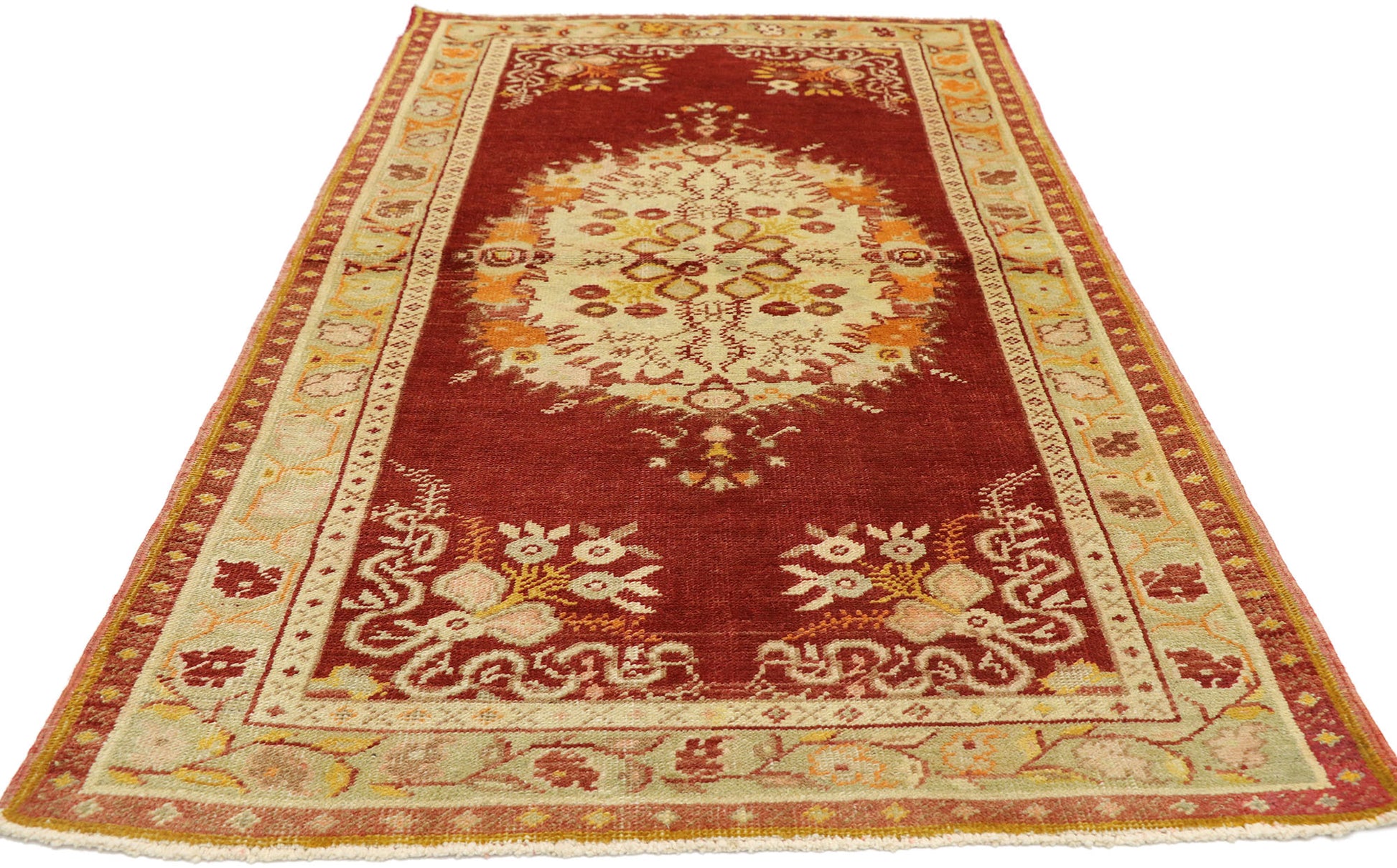 3 x 6 Vintage Turkish Oushak Rug 50996