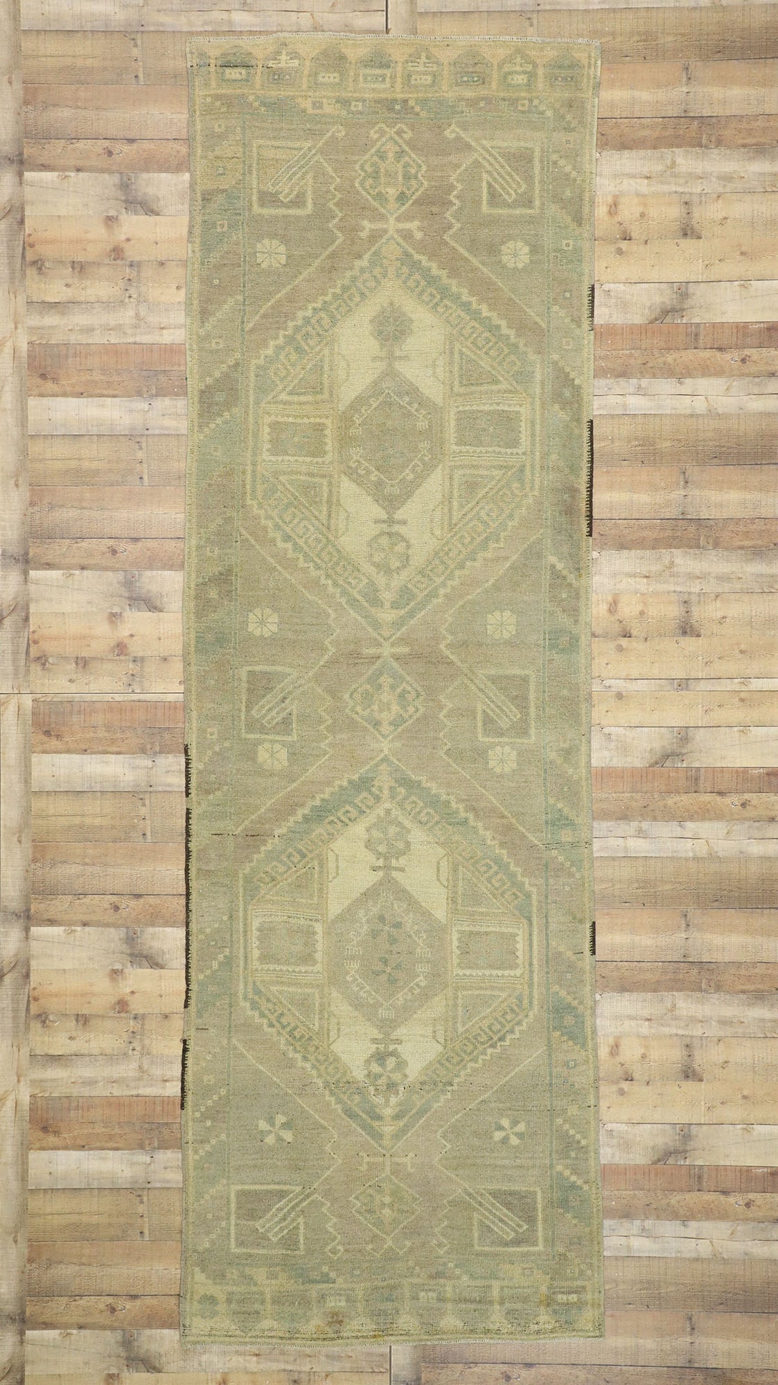 4 x 13 Vintage Turkish Oushak Rug 51023
