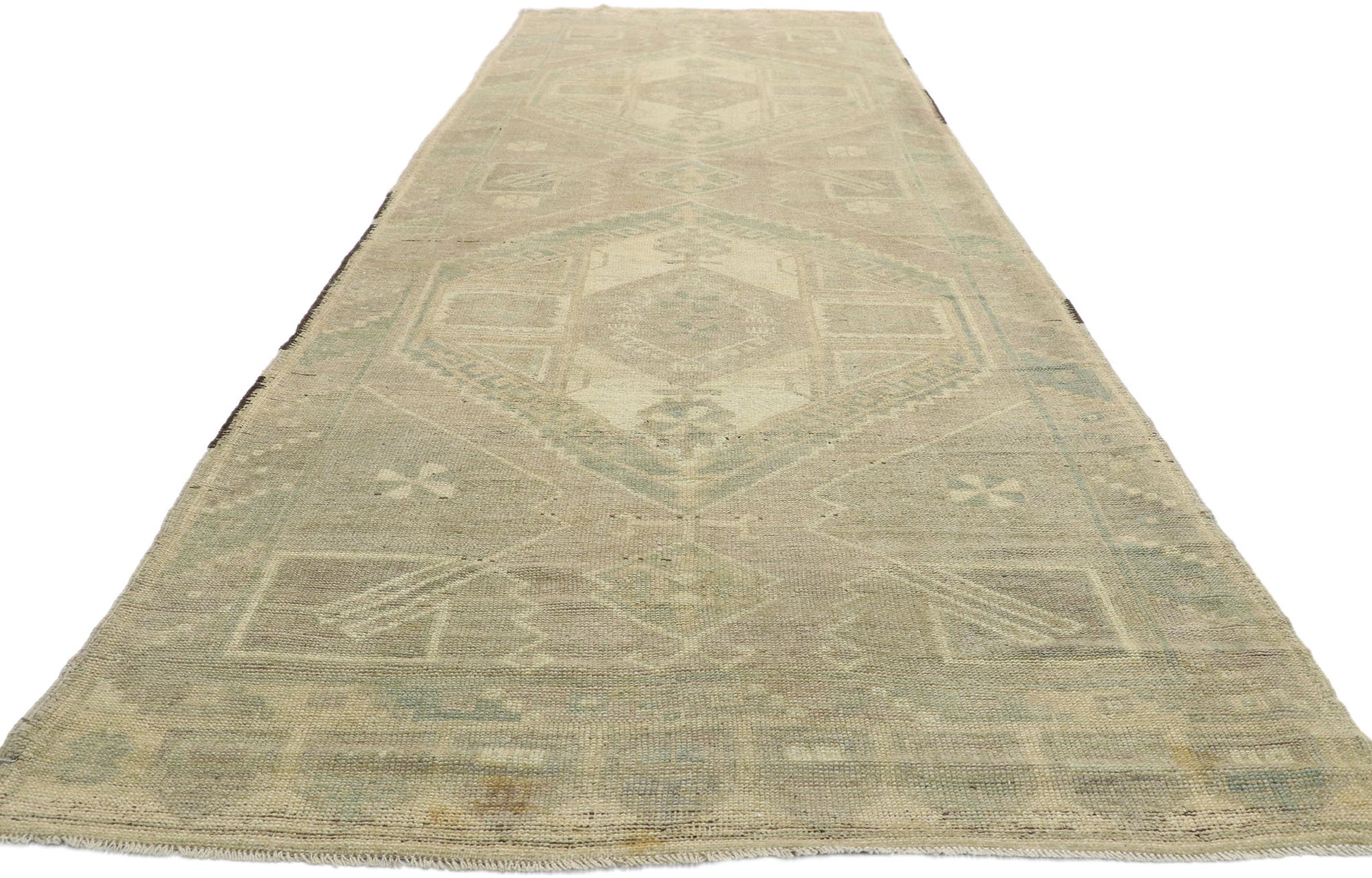 4 x 13 Vintage Turkish Oushak Rug 51023