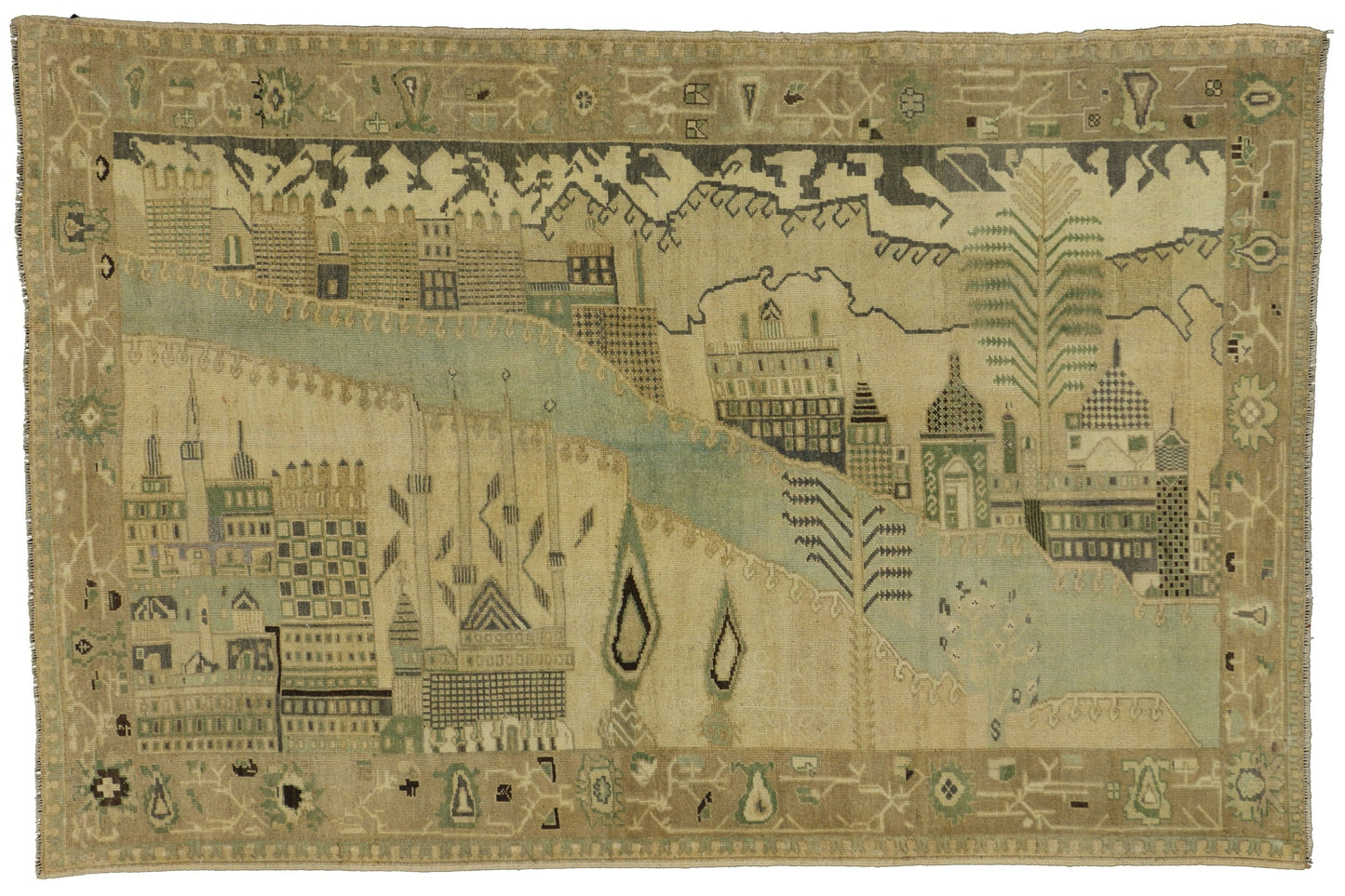 5 x 8 Vintage Oushak Rug 51024