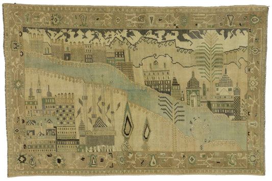 5 x 8 Vintage Oushak Rug 51024