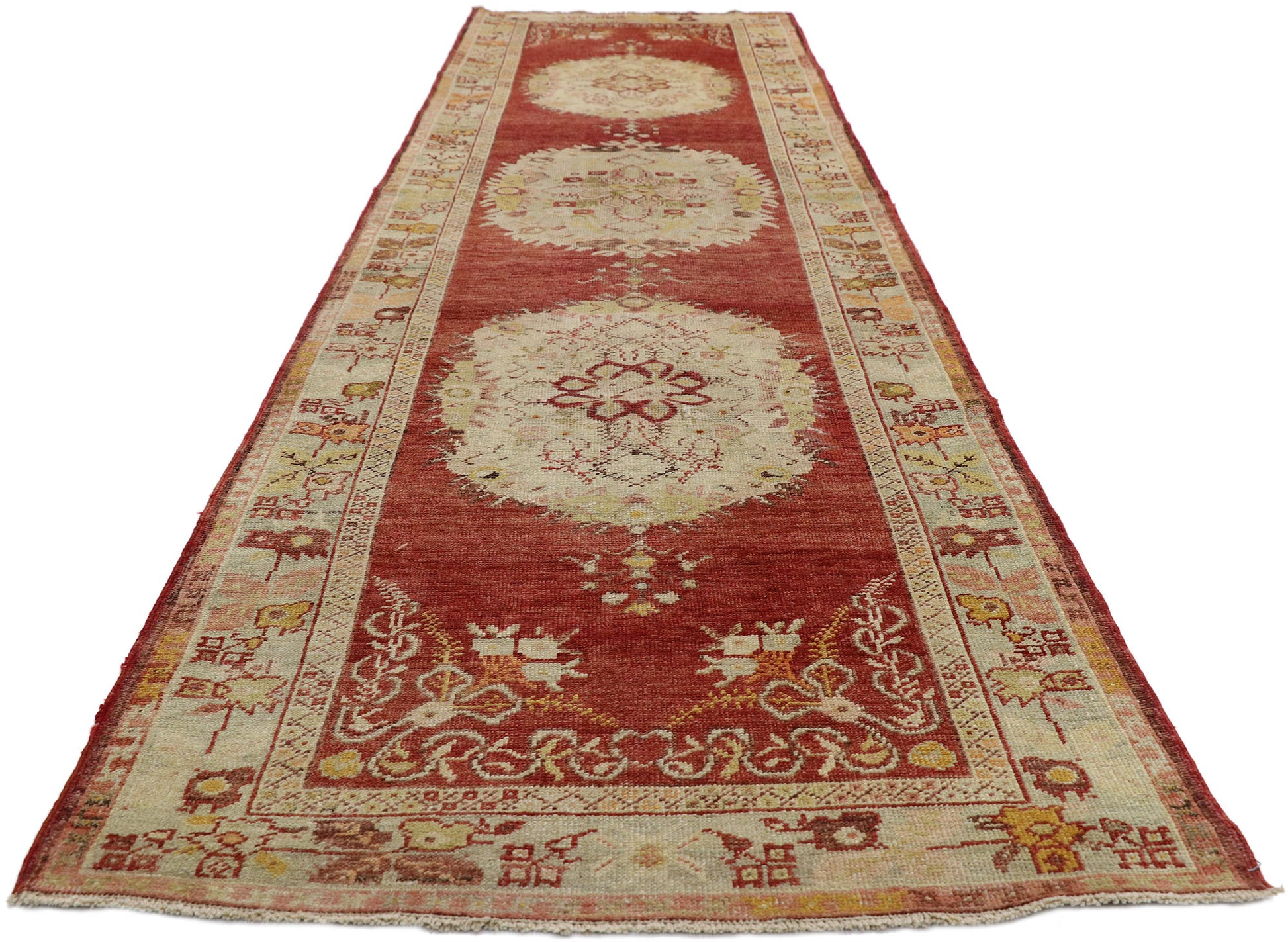 3 x 13 Vintage Turkish Oushak Rug 51043