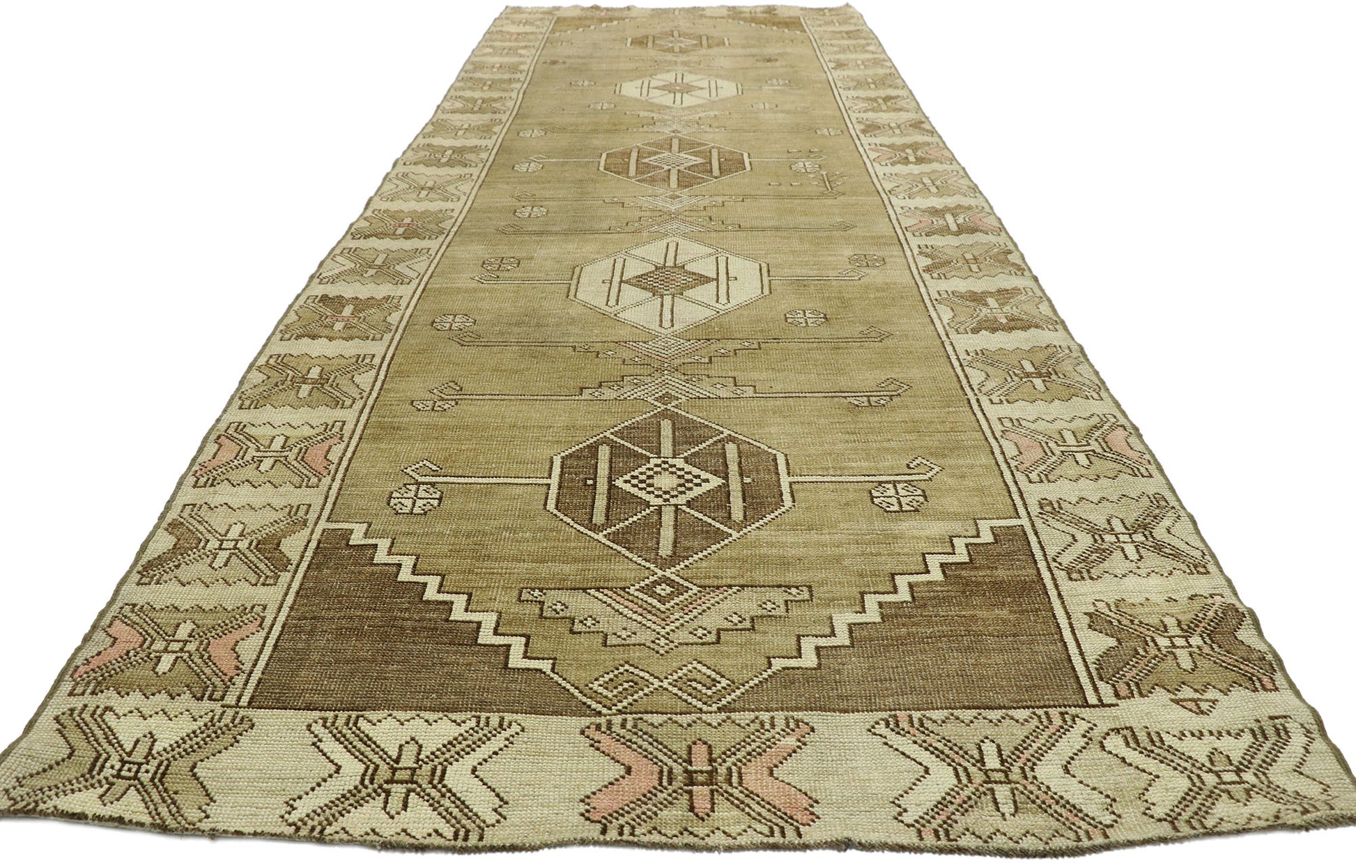 4 x 13 Vintage Oushak Runner 51046