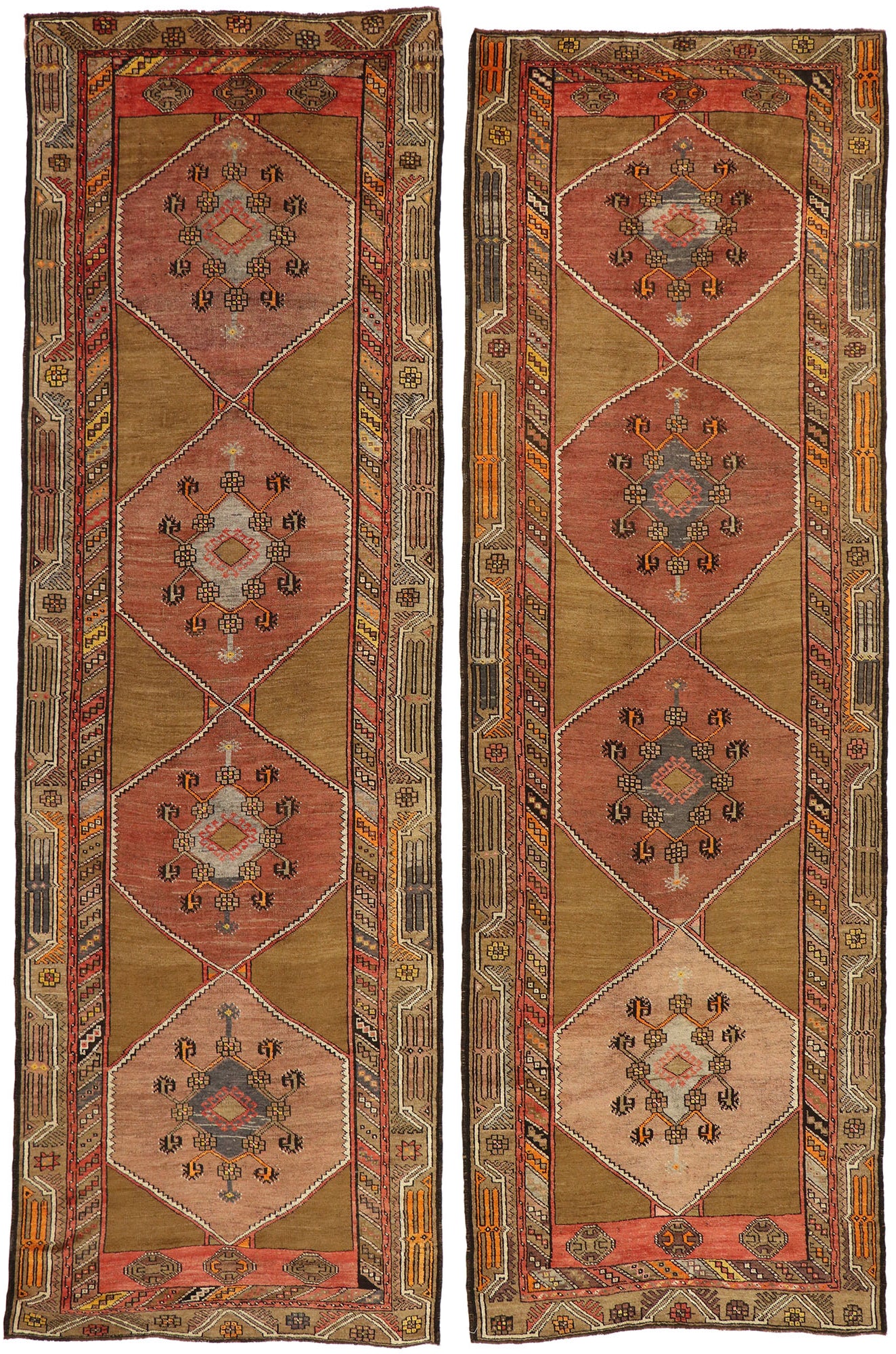 4 x 13 Vintage Turkish Oushak Rug 51051