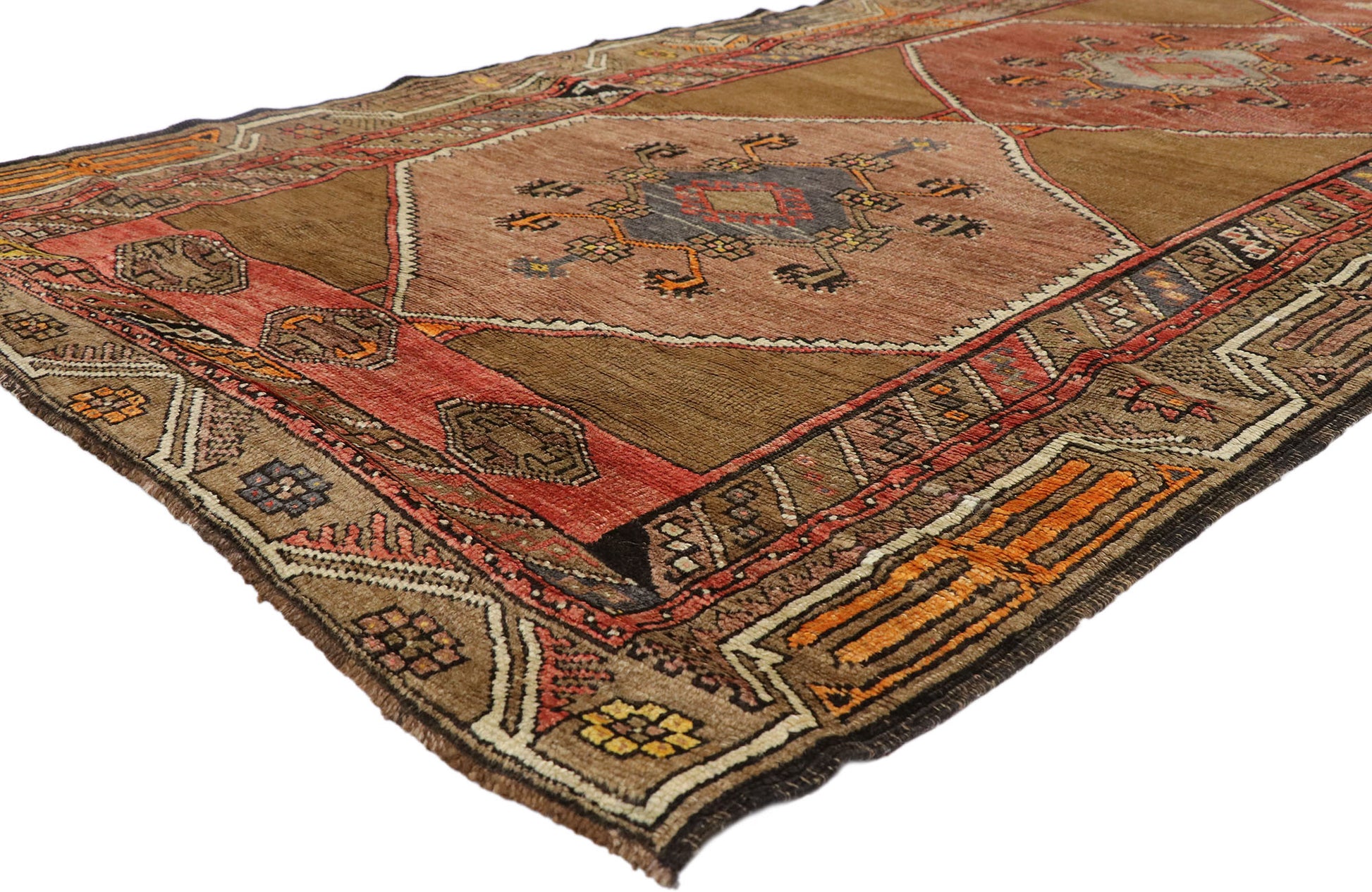 4 x 13 Vintage Turkish Oushak Rug 51051