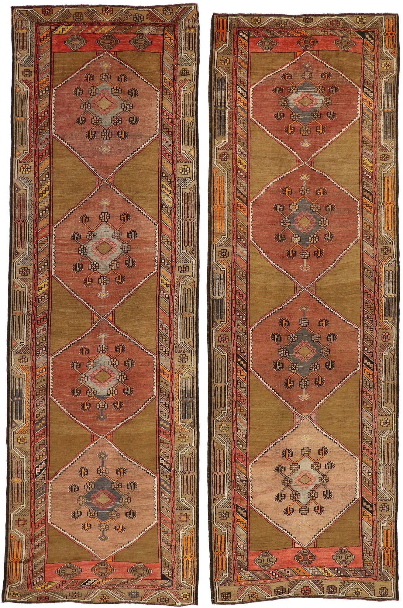 4 x 12 Vintage Turkish Oushak Rug 51052