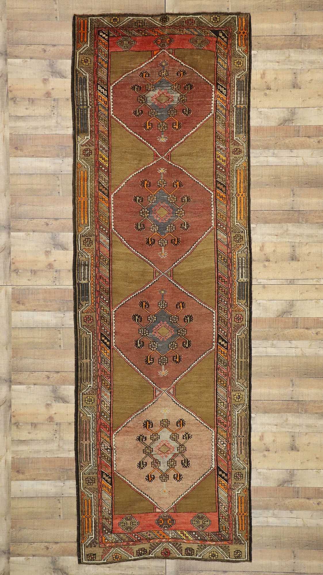 4 x 12 Vintage Turkish Oushak Rug 51052