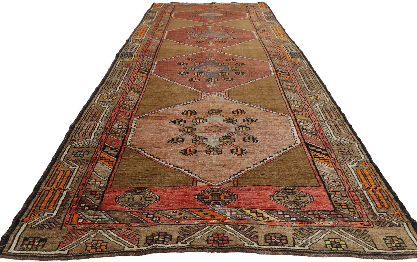 4 x 12 Vintage Turkish Oushak Rug 51052