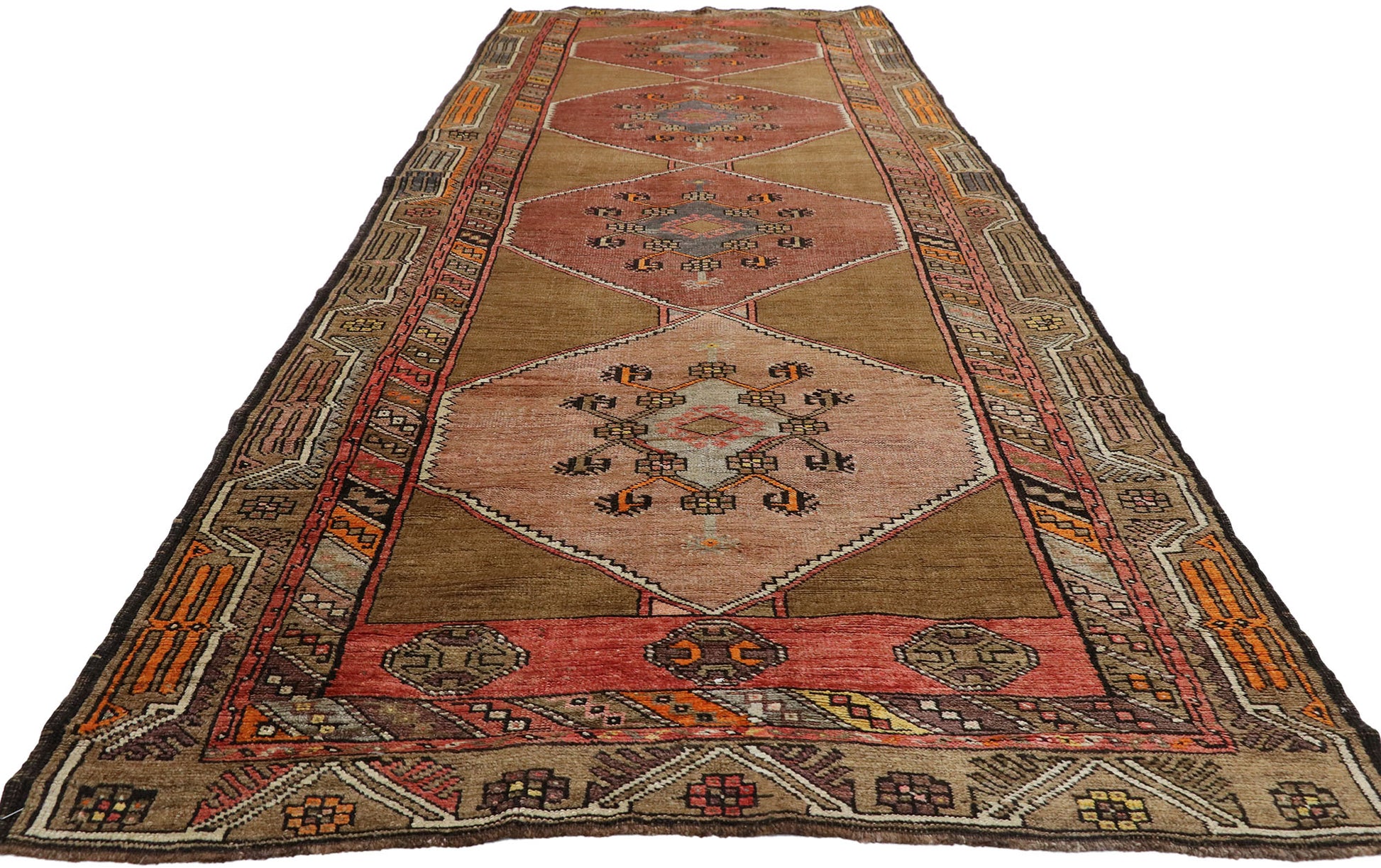 4 x 12 Vintage Turkish Oushak Rug 51052