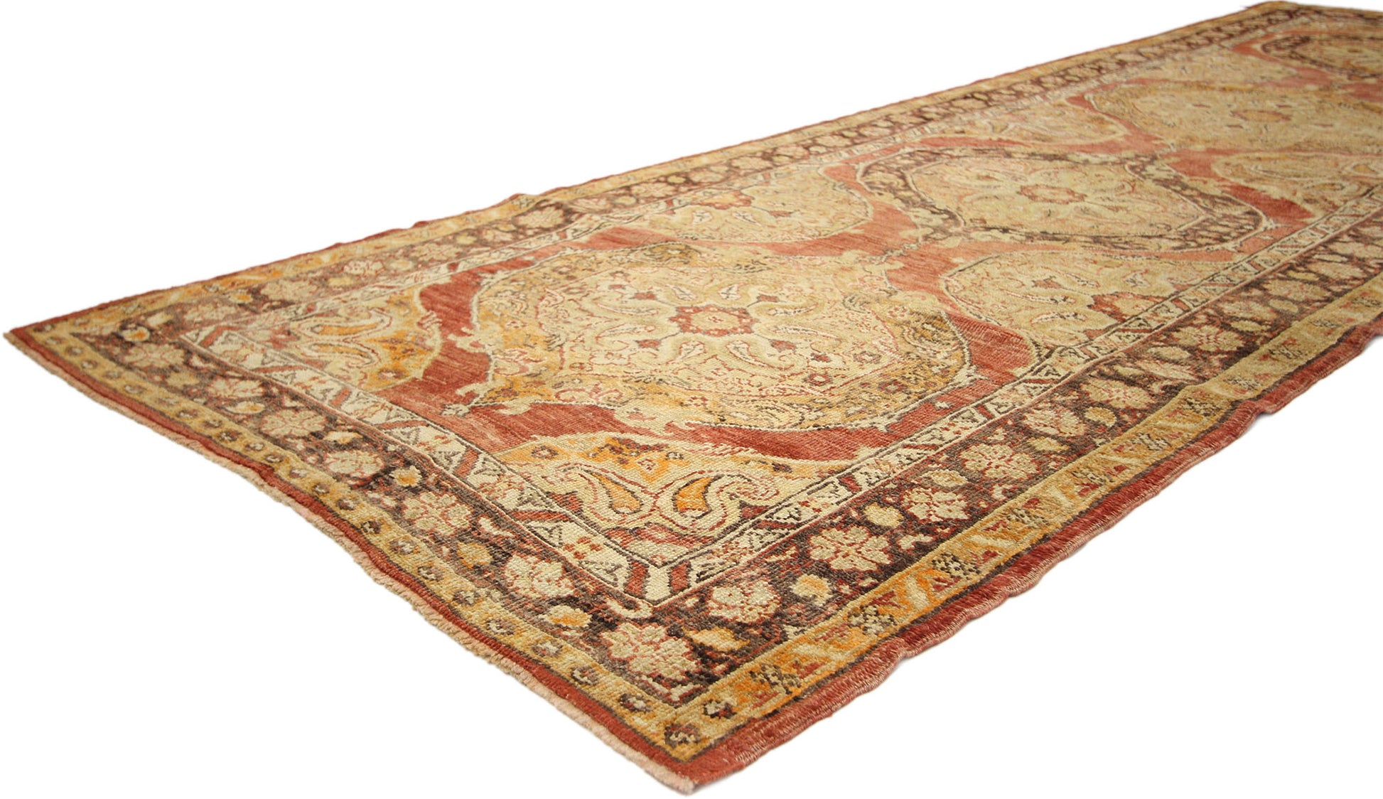 4 x 11 Vintage Turkish Oushak Rug 51055