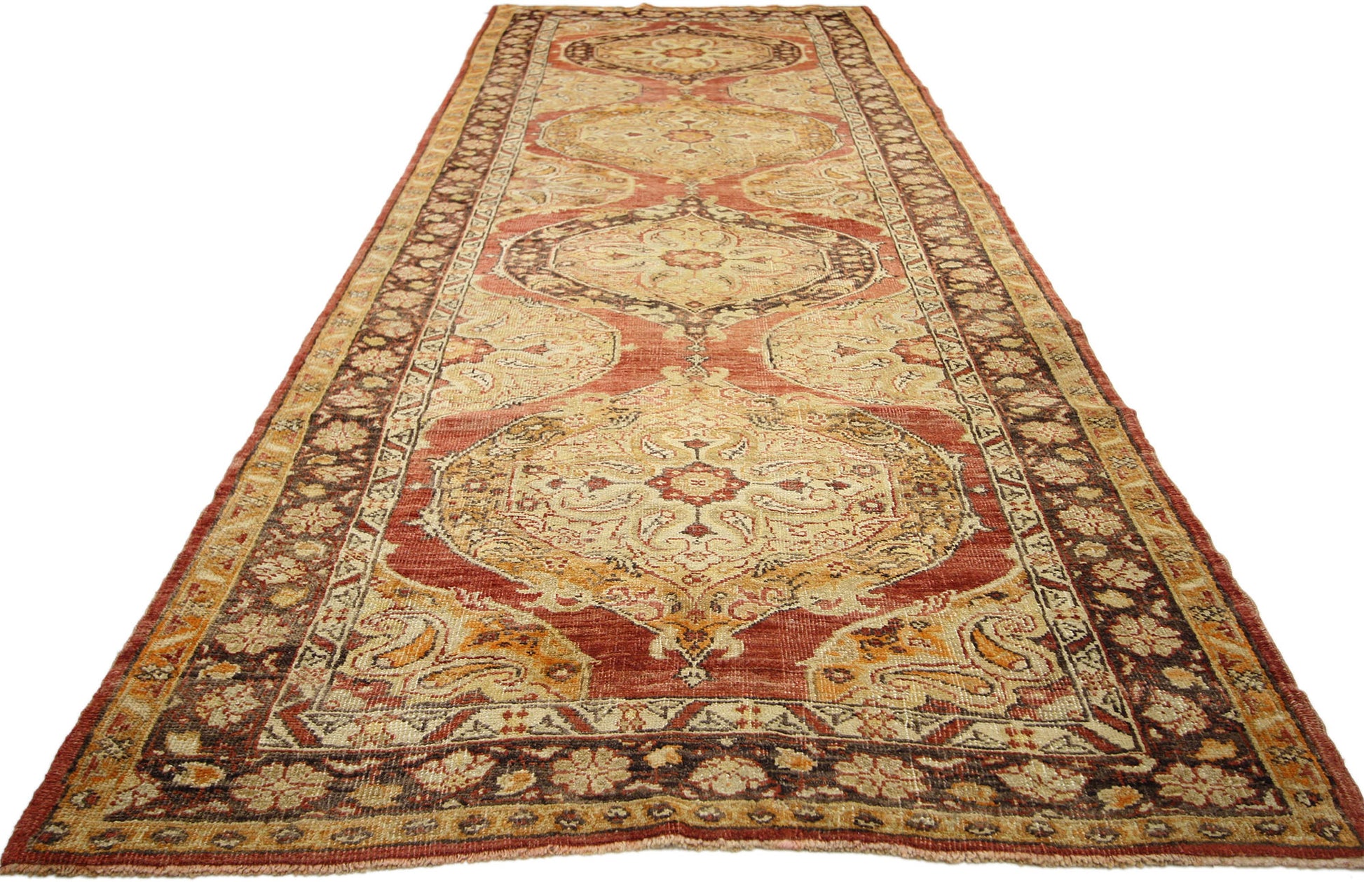 4 x 11 Vintage Turkish Oushak Rug 51055