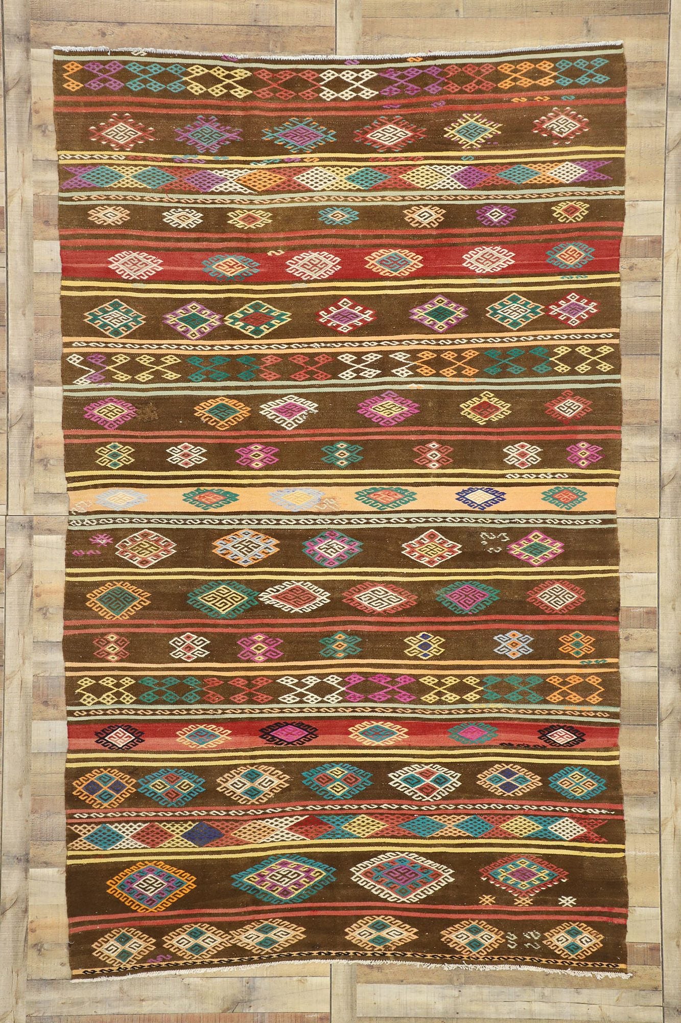 7 x 11 Vintage Turkish Kilim Rug 51069