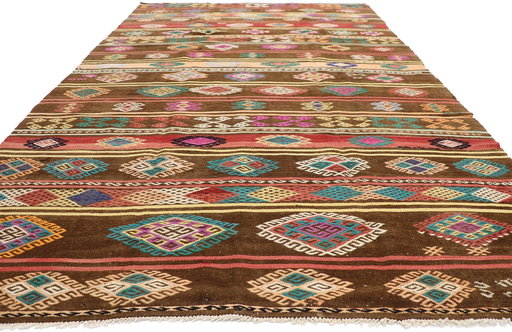 7 x 11 Vintage Turkish Kilim Rug 51069