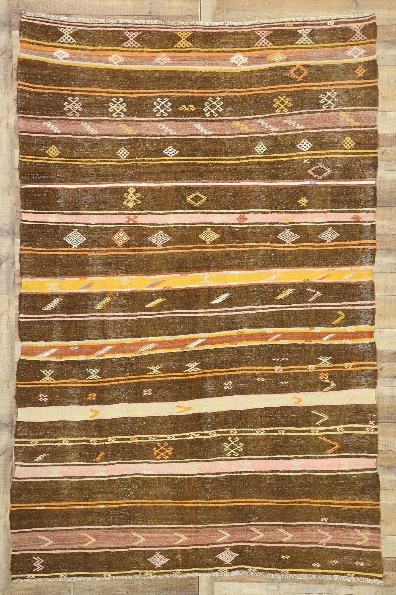 7 x 11 Vintage Turkish Kilim Rug 51073