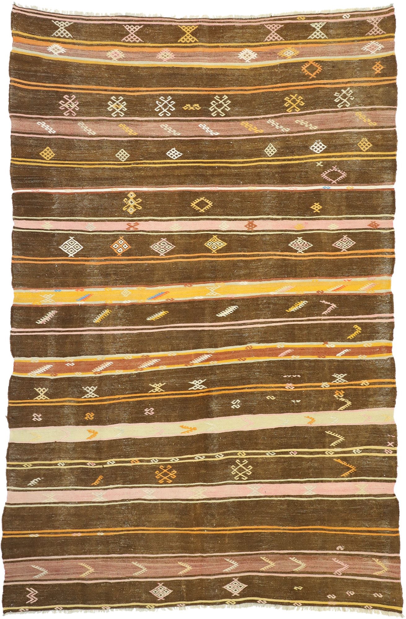 7 x 11 Vintage Turkish Kilim Rug 51073