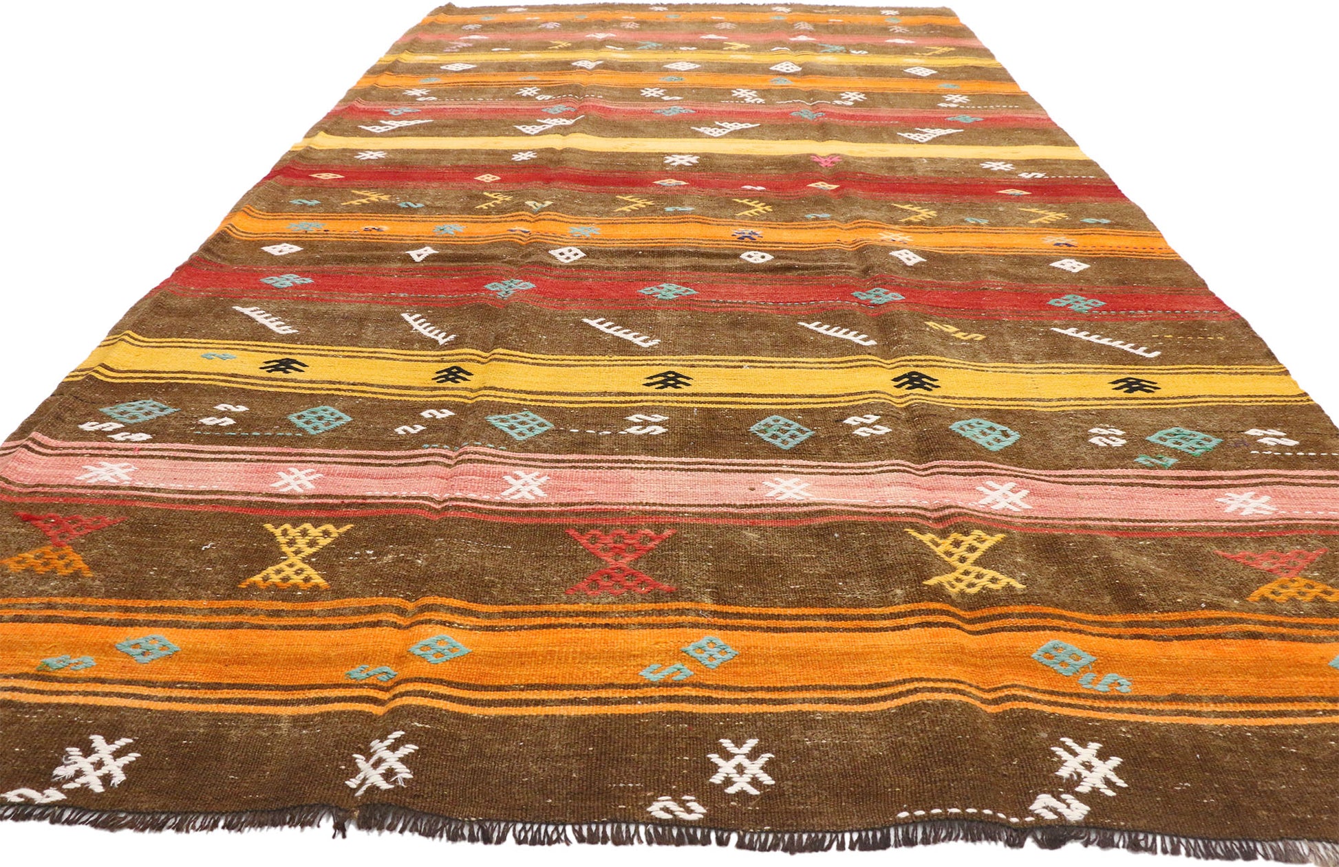 7 x 12 Vintage Turkish Kilim Rug 51074