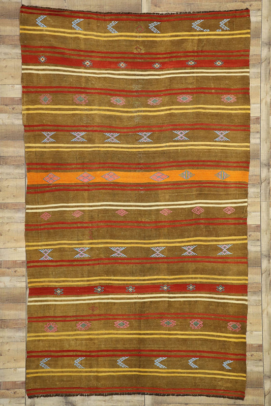 7 x 13 Vintage Turkish Kilim Rug 51079