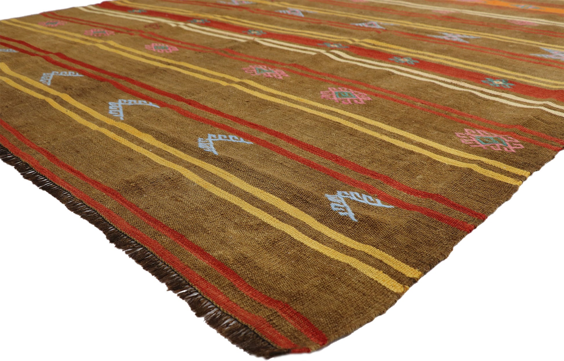 7 x 13 Vintage Turkish Kilim Rug 51079