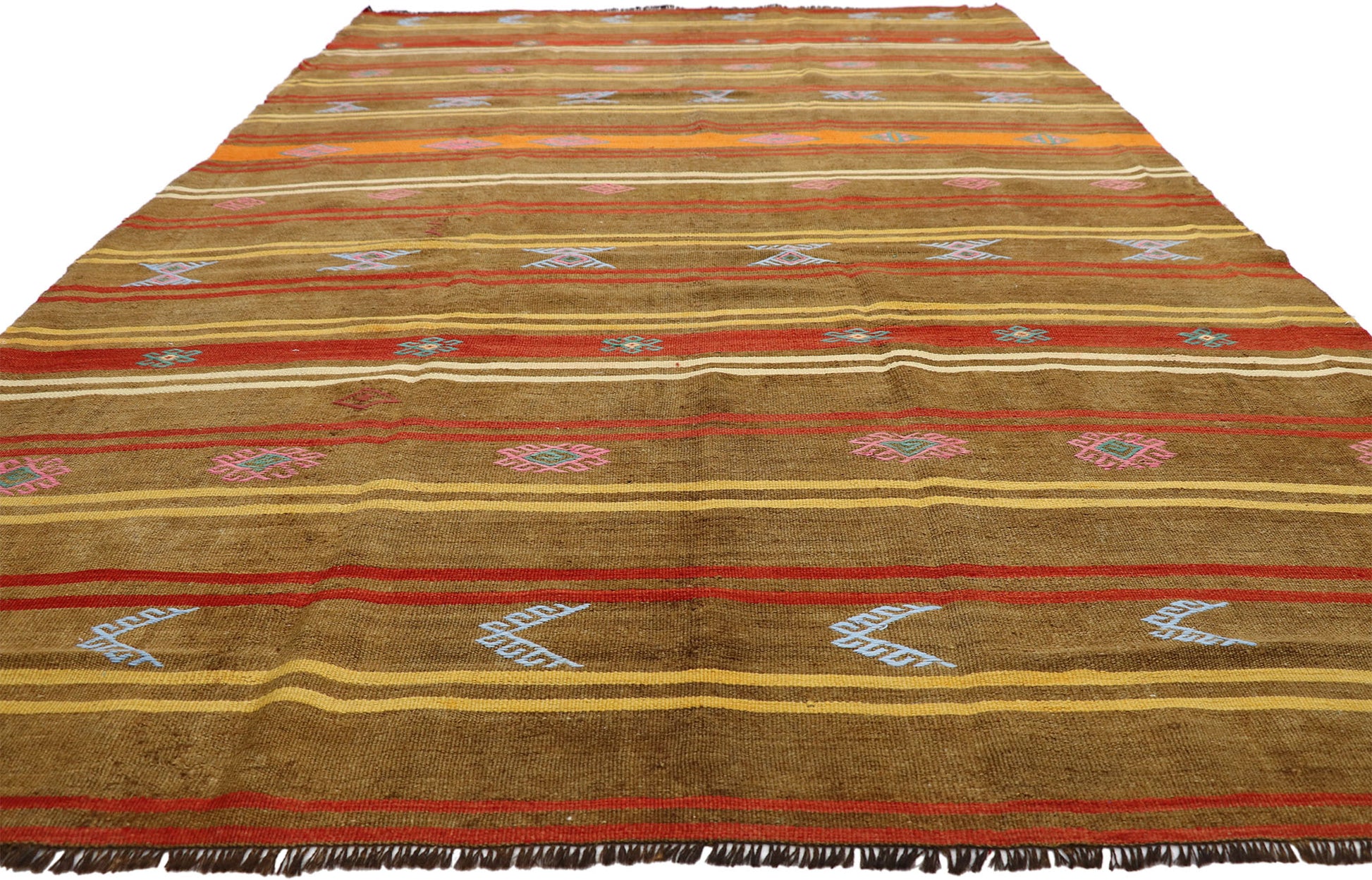 7 x 13 Vintage Turkish Kilim Rug 51079